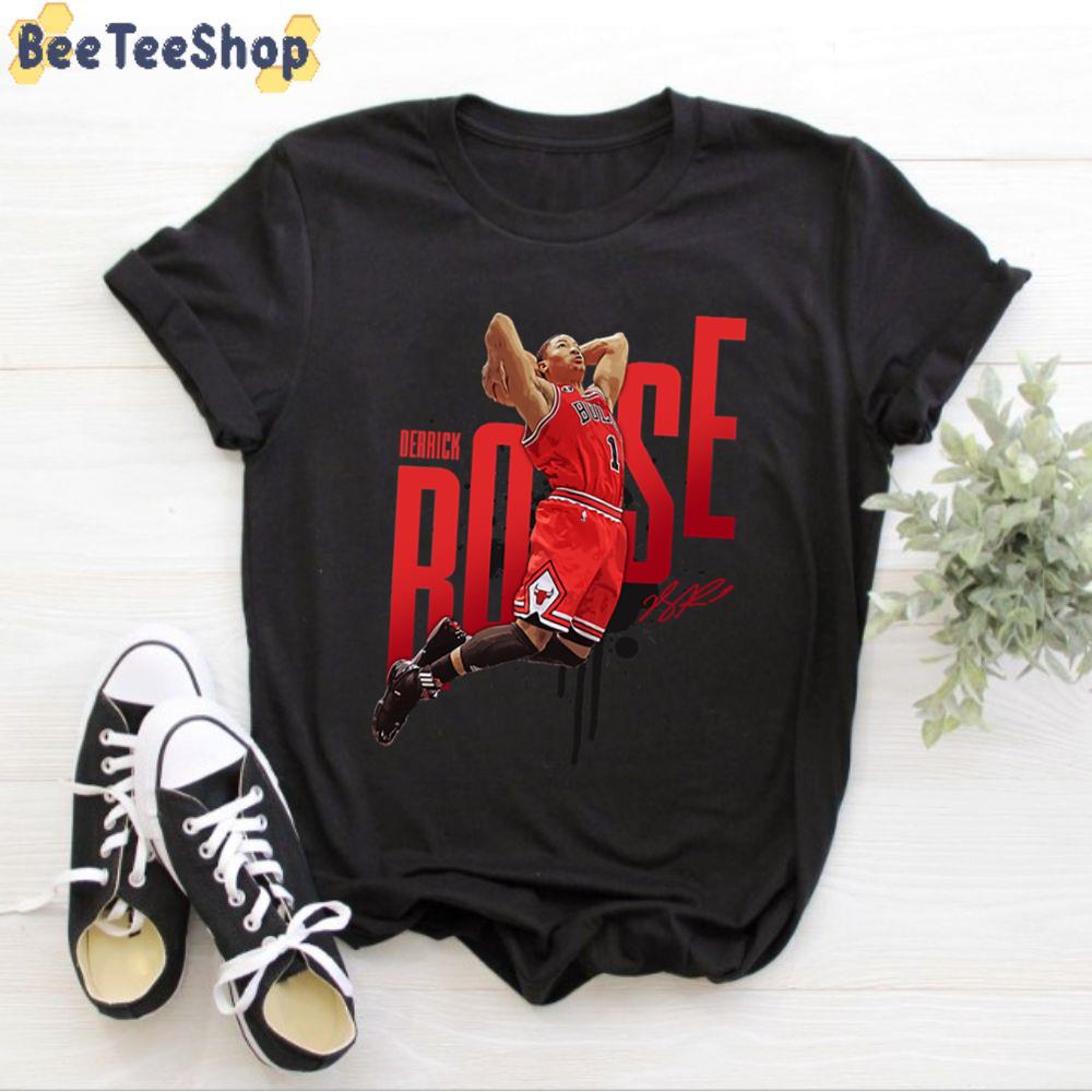 Red Text Style Derrick Rose Chicago Bulls Basketball Sport Unisex T-Shirt