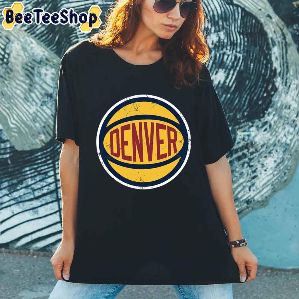 Retro Ball Navy Denver Nuggets Basketball Unisex T-Shirt