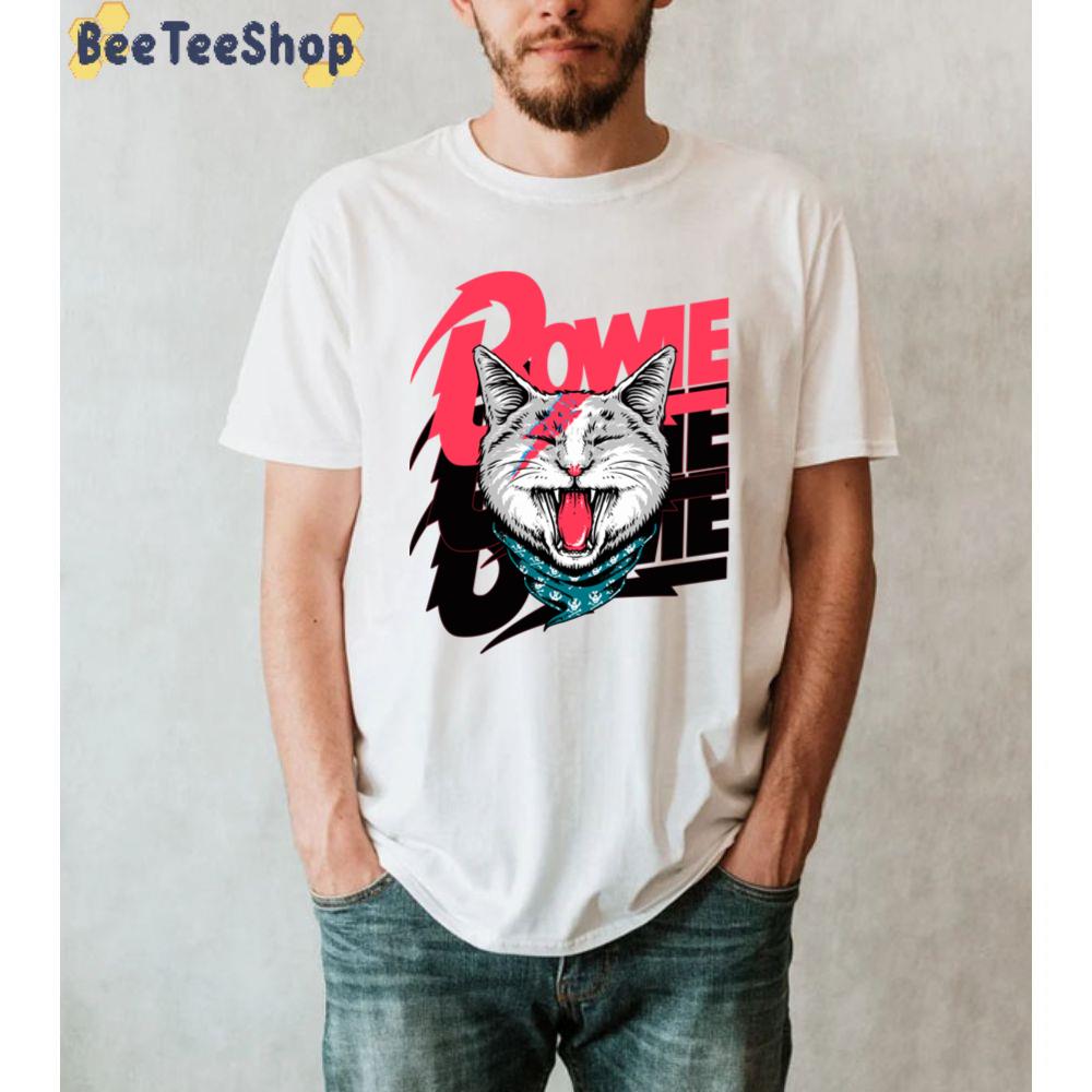 Retro Cat David Bowie Style Unisex T-Shirt