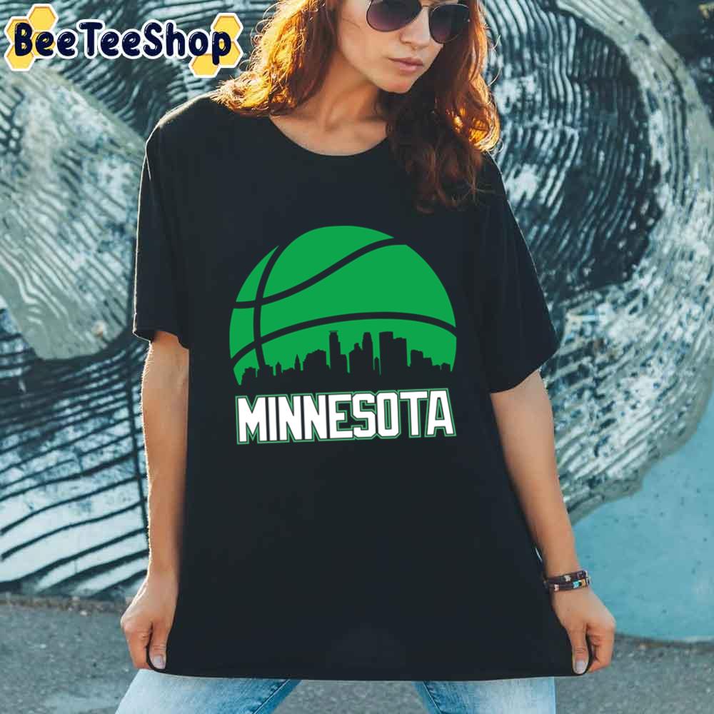 Retro City Skyline Minnesota Timberwolves  Basketball Unisex T-Shirt