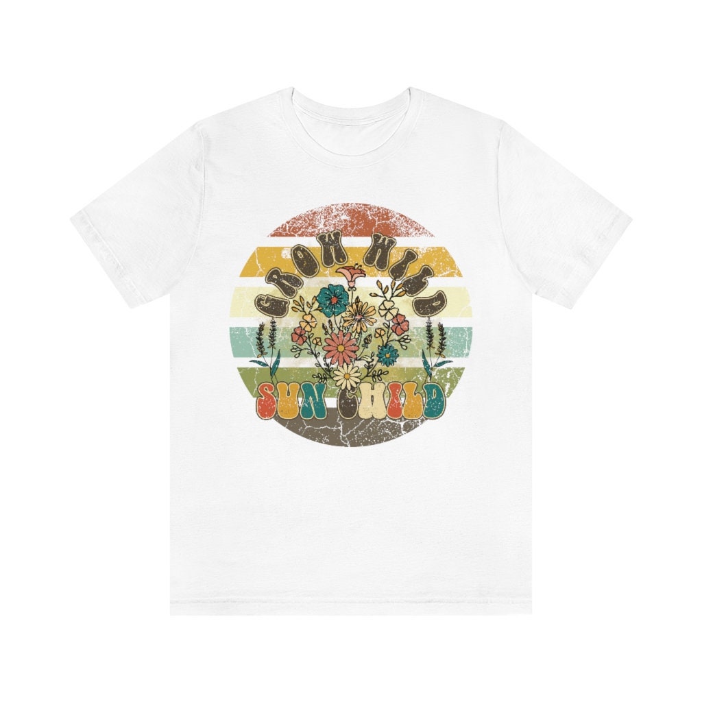 Retro Grow Wild Sun Child Flower Unisex T-Shirt