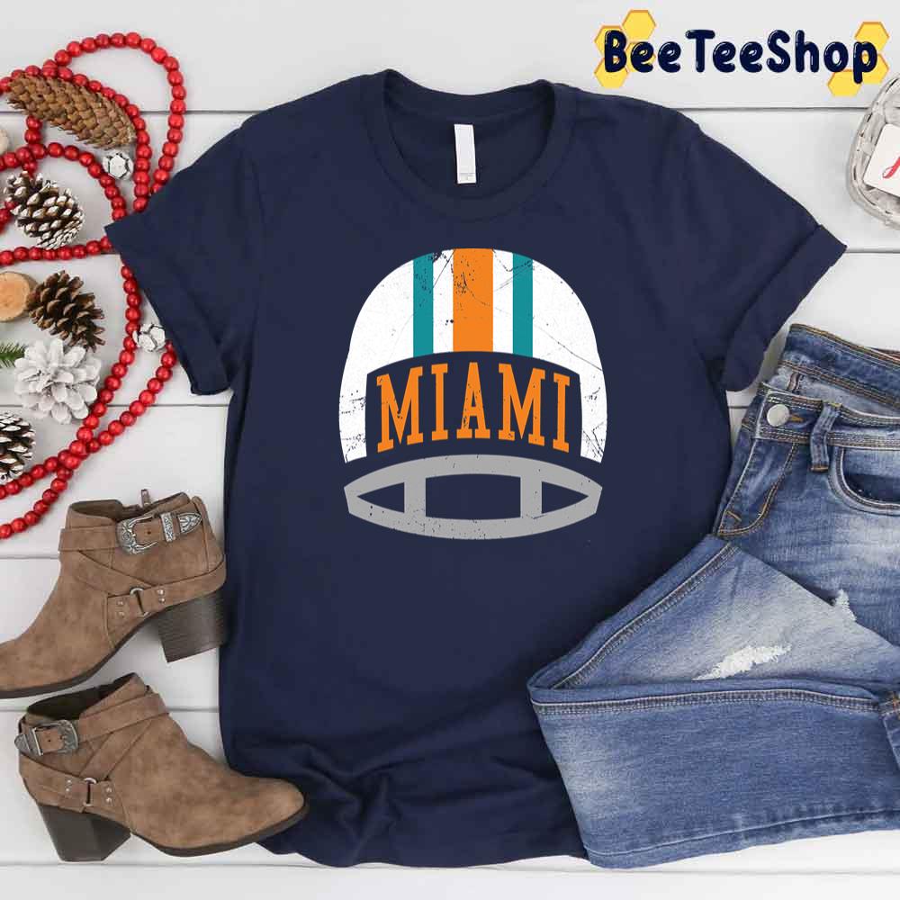 Retro Helmet Aqua Miami Dolphins Football Unisex T-Shirt