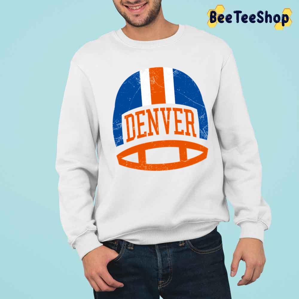 Retro Helmet White Denver Broncos Football Unisex Sweatshirt