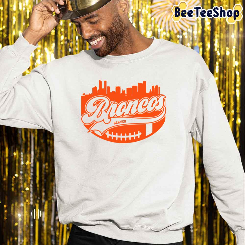 Retro Skyline Denver Broncos Football Unisex Sweatshirt