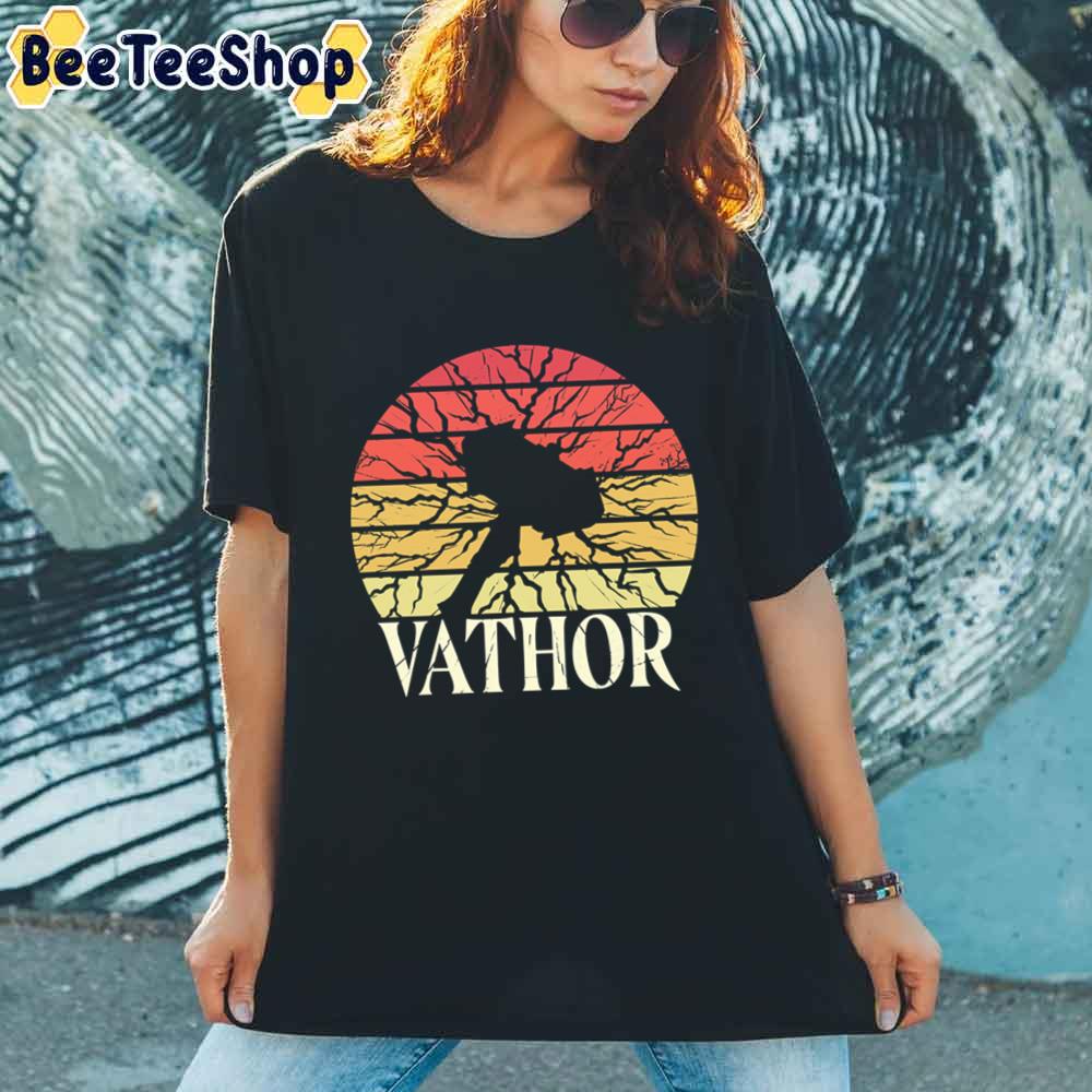 Retro Sunset Viking Hammer Unisex T-Shirt