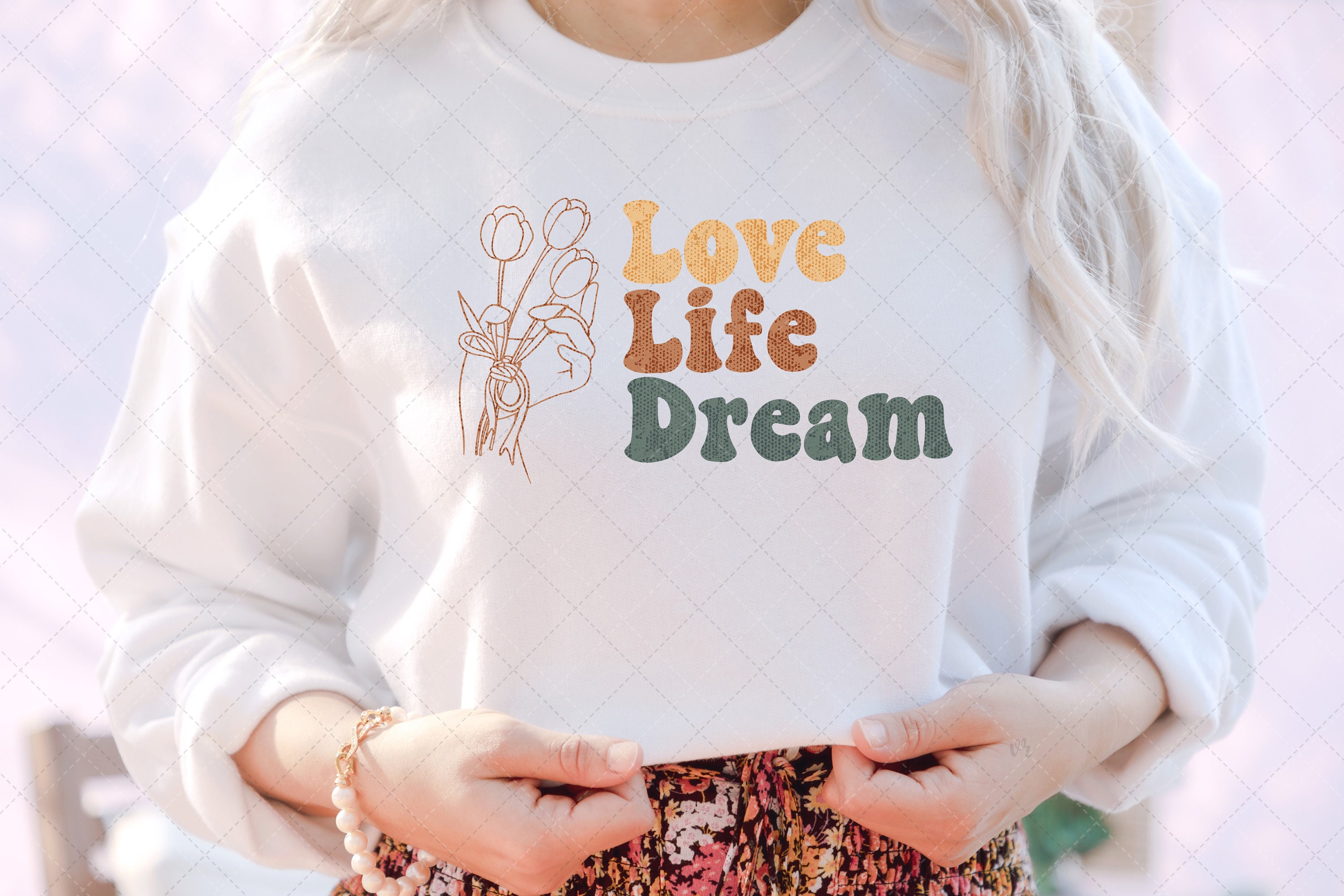 Retro Vintage Love Life Dream Hippie Unisex T-Shirt