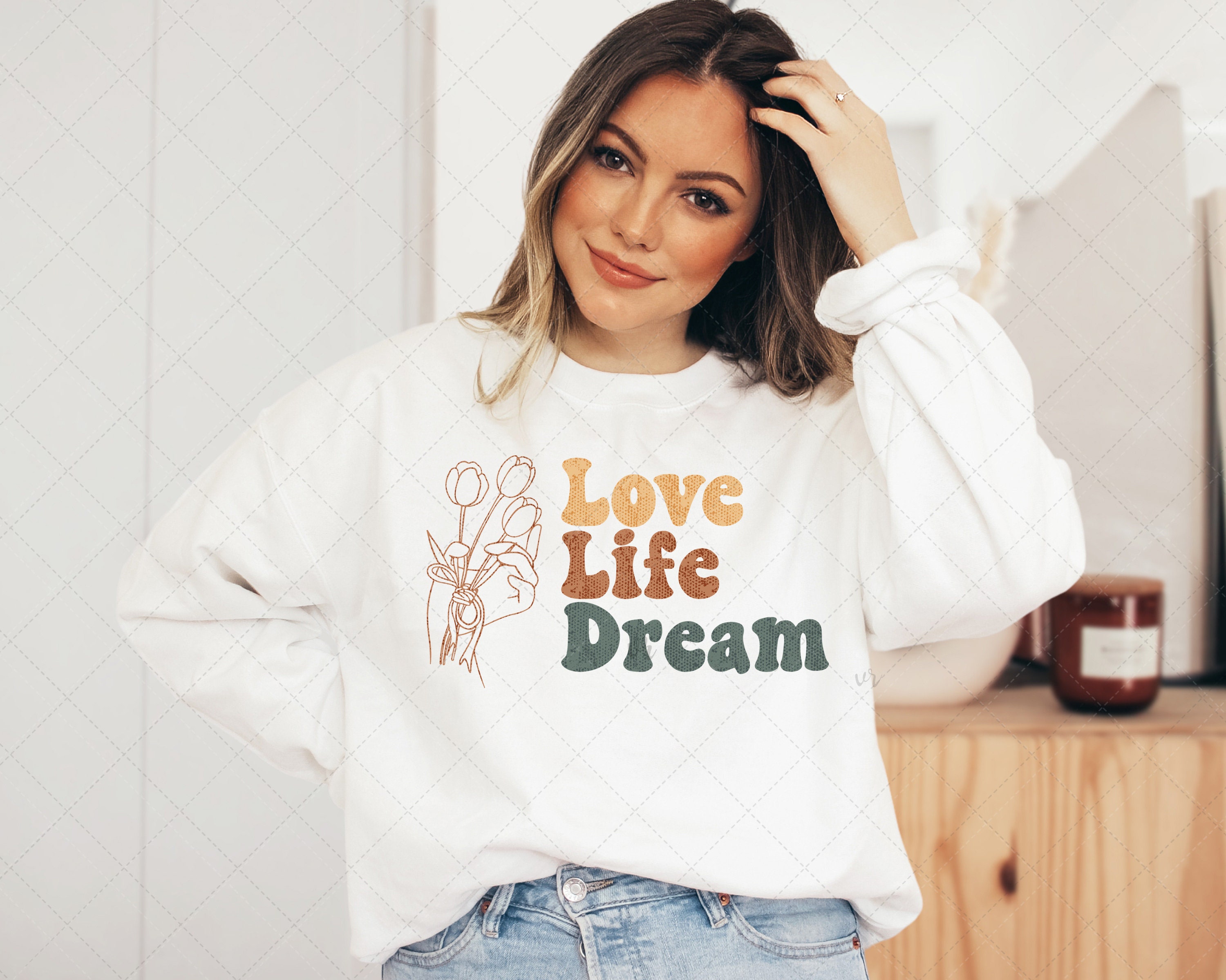 Retro Vintage Love Life Dream Hippie Unisex T-Shirt