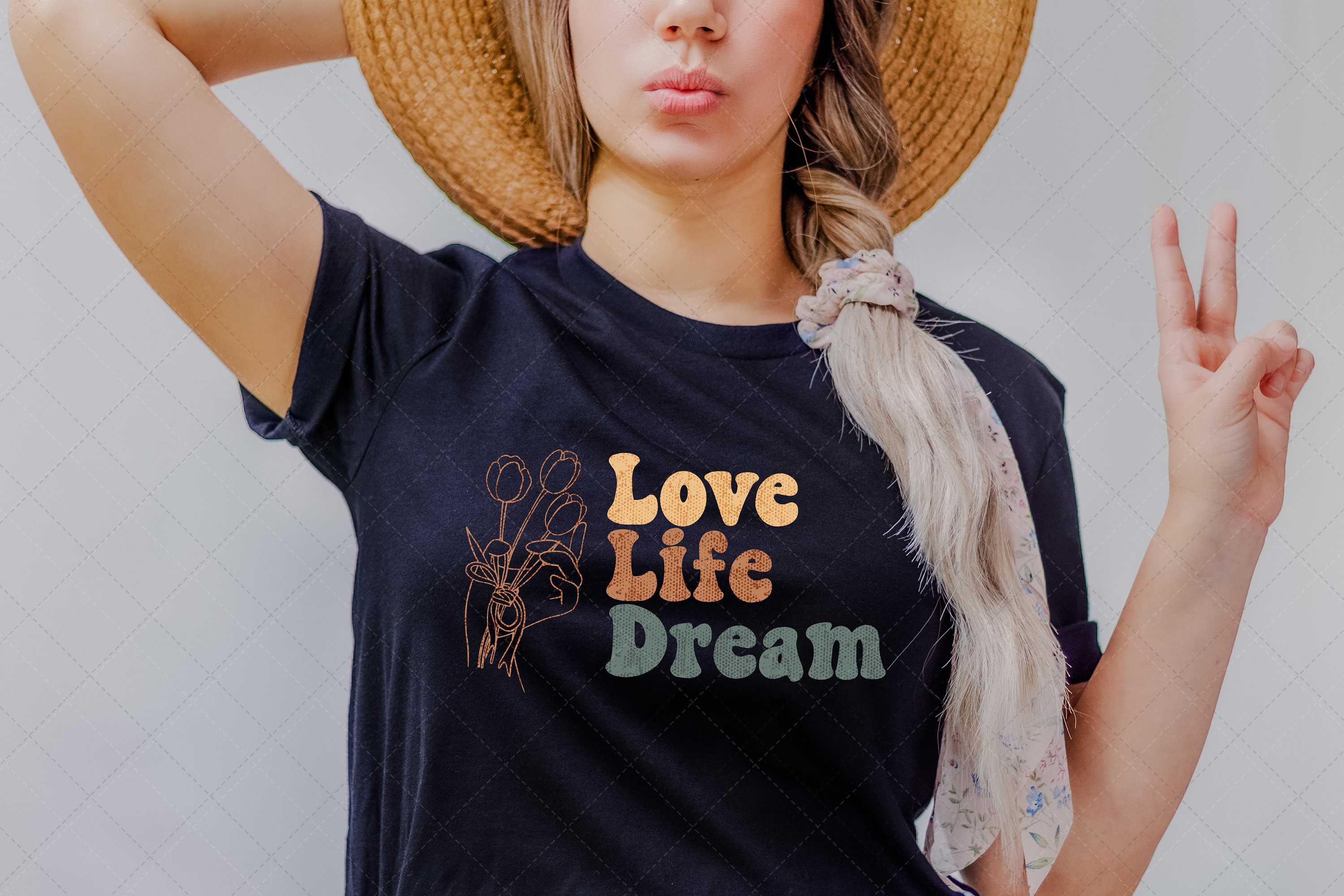 Retro Vintage Love Life Dream Hippie Unisex T-Shirt