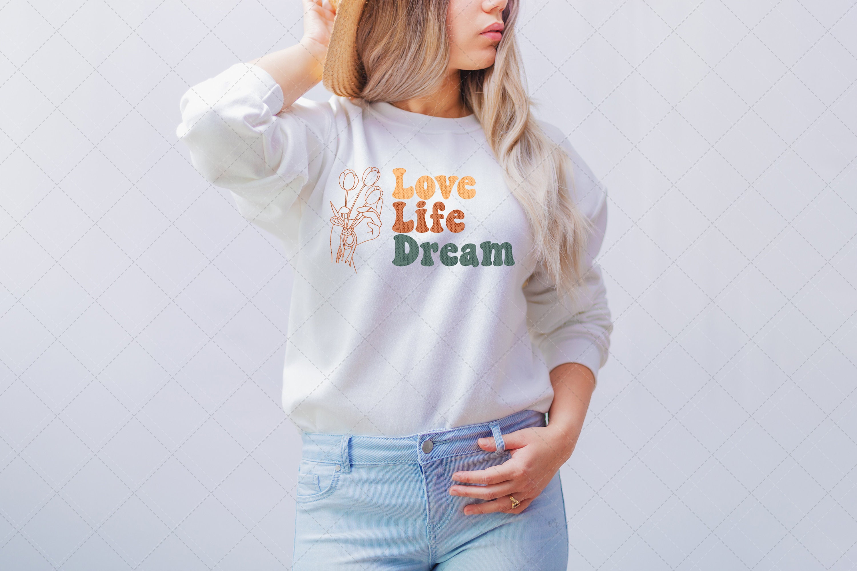 Retro Vintage Love Life Dream Hippie Unisex T-Shirt