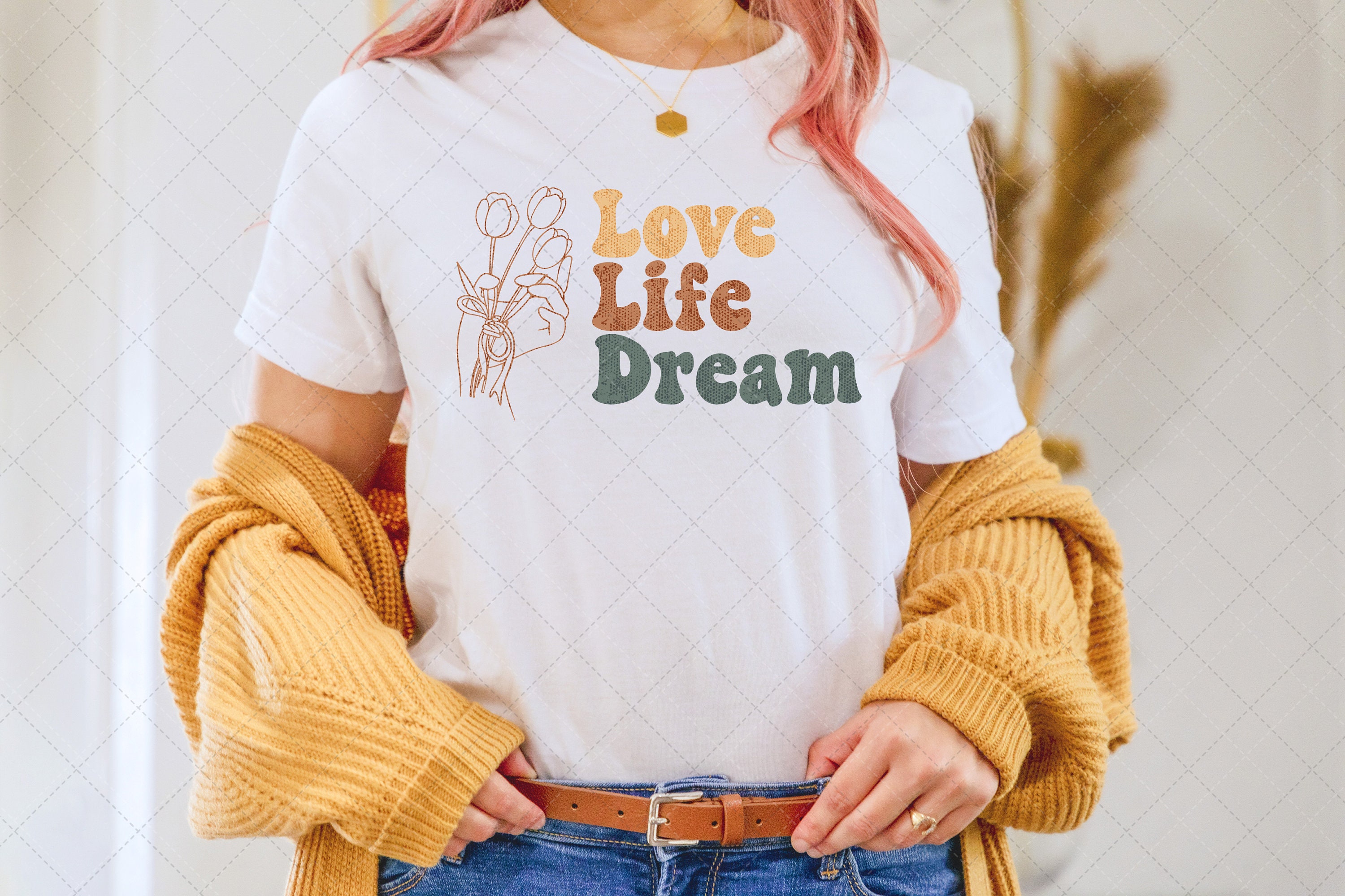 Retro Vintage Love Life Dream Hippie Unisex T-Shirt