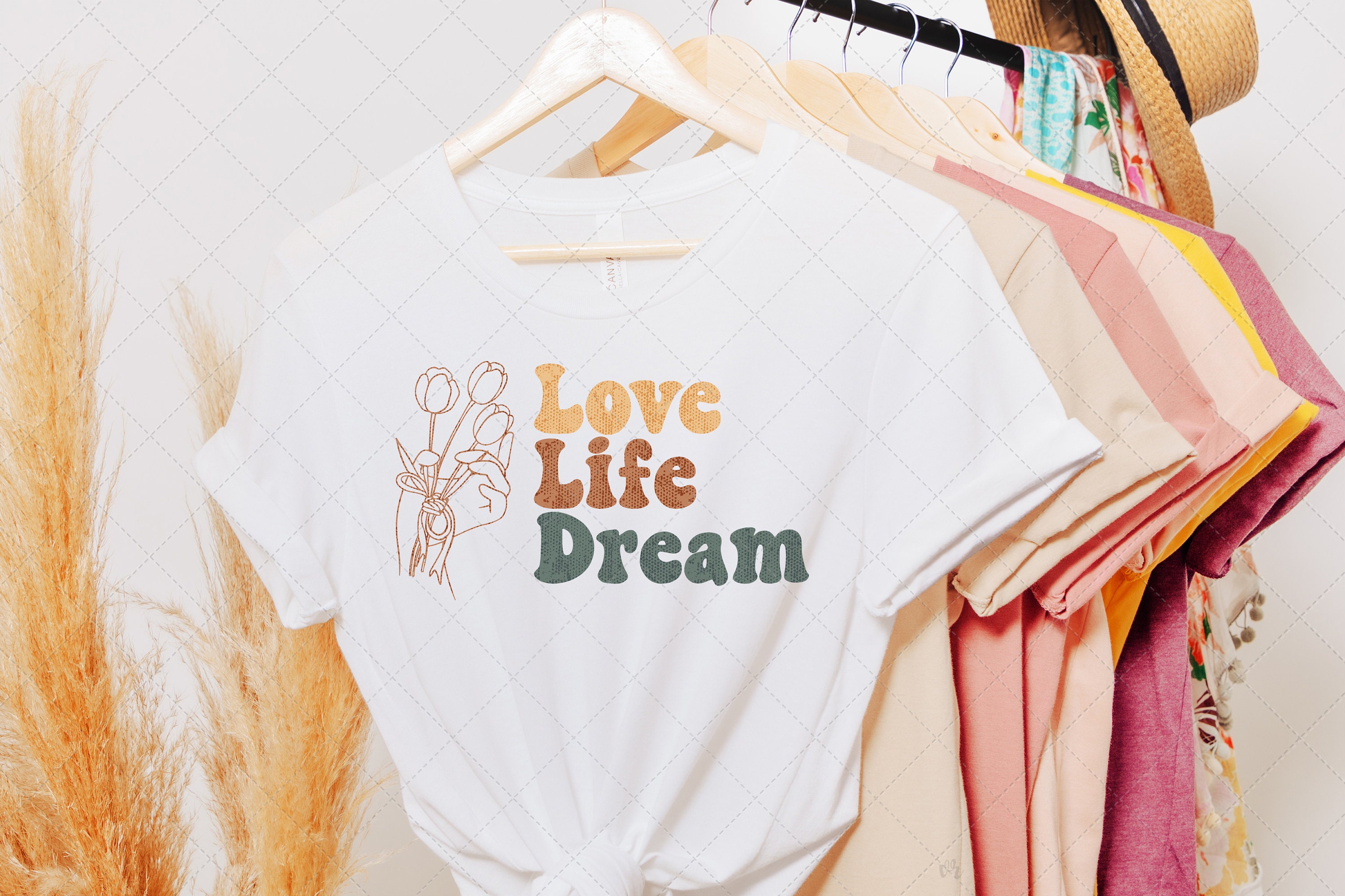 Retro Vintage Love Life Dream Hippie Unisex T-Shirt