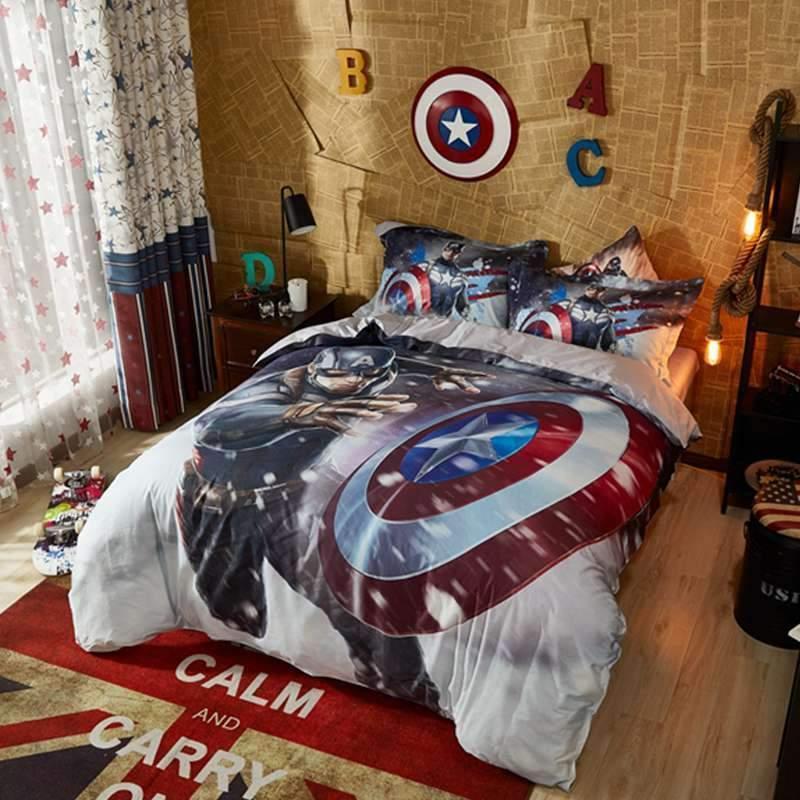 Running Captain America Marvel Bedding Set