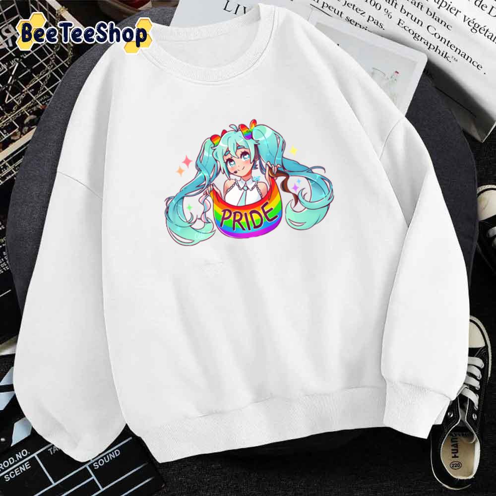 Says Happy Pride Hatsune Miku Unisex Hoodie