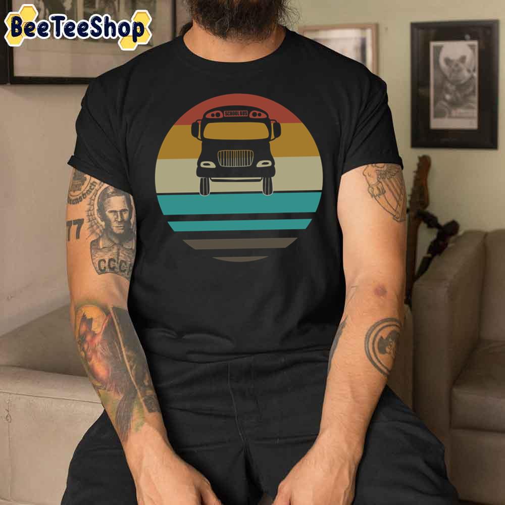 School Bus Driver Retro Sun Unisex T-Shirt