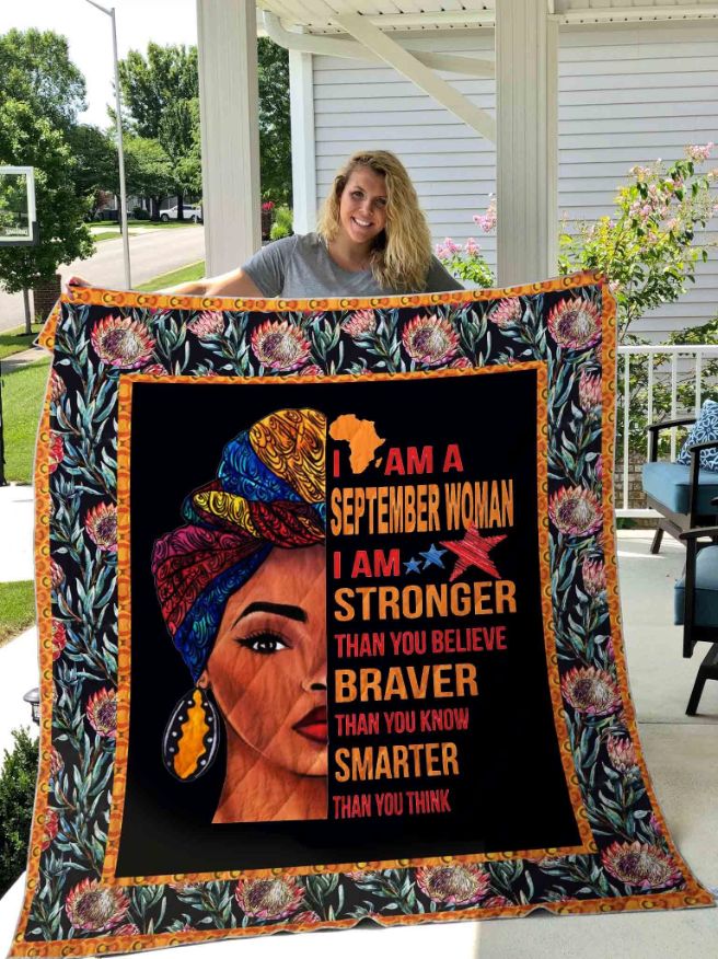 September African Woman I Am Stronger Than You Believe Quilt Blanket