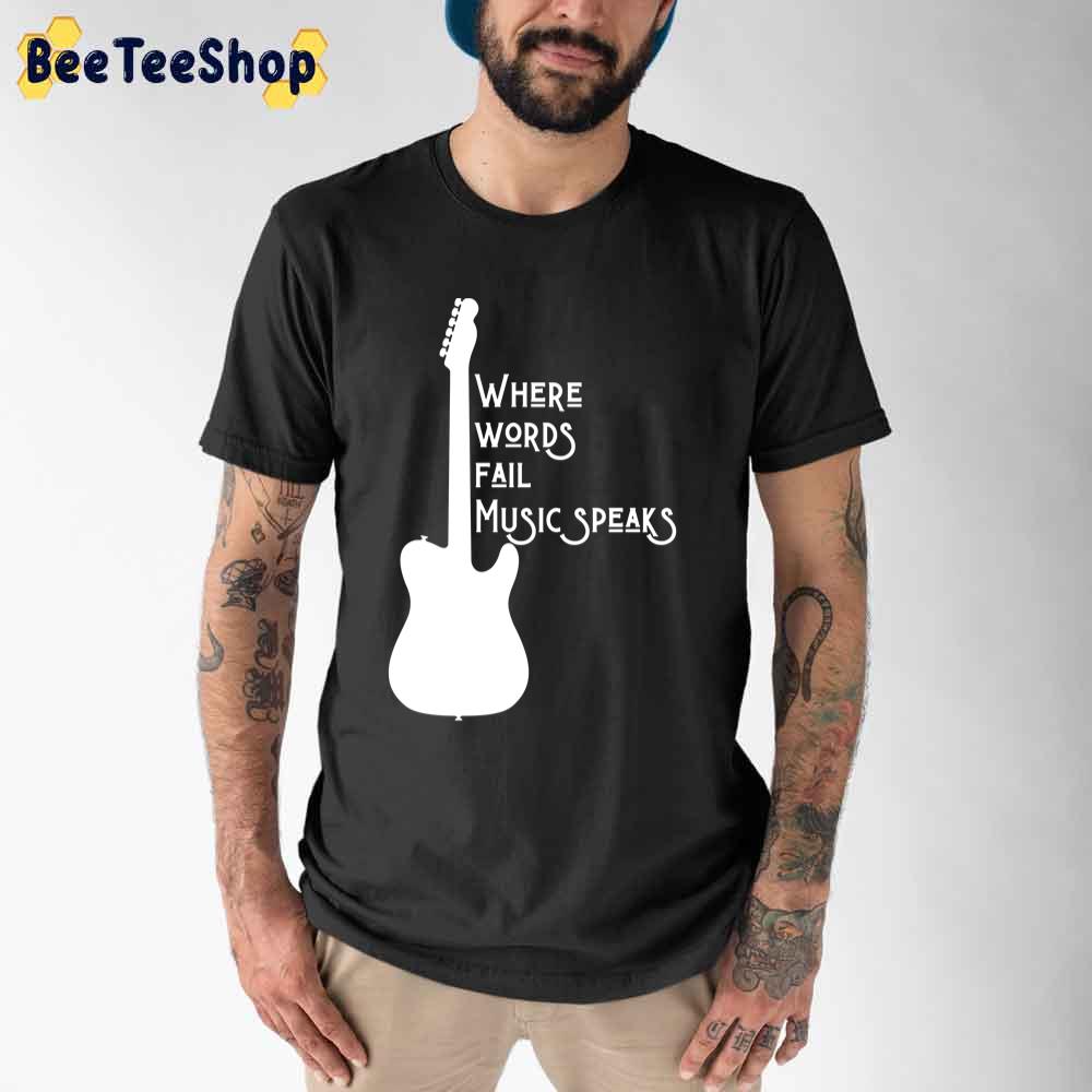 Simple Music Guitar Black And White Unisex T-Shirt