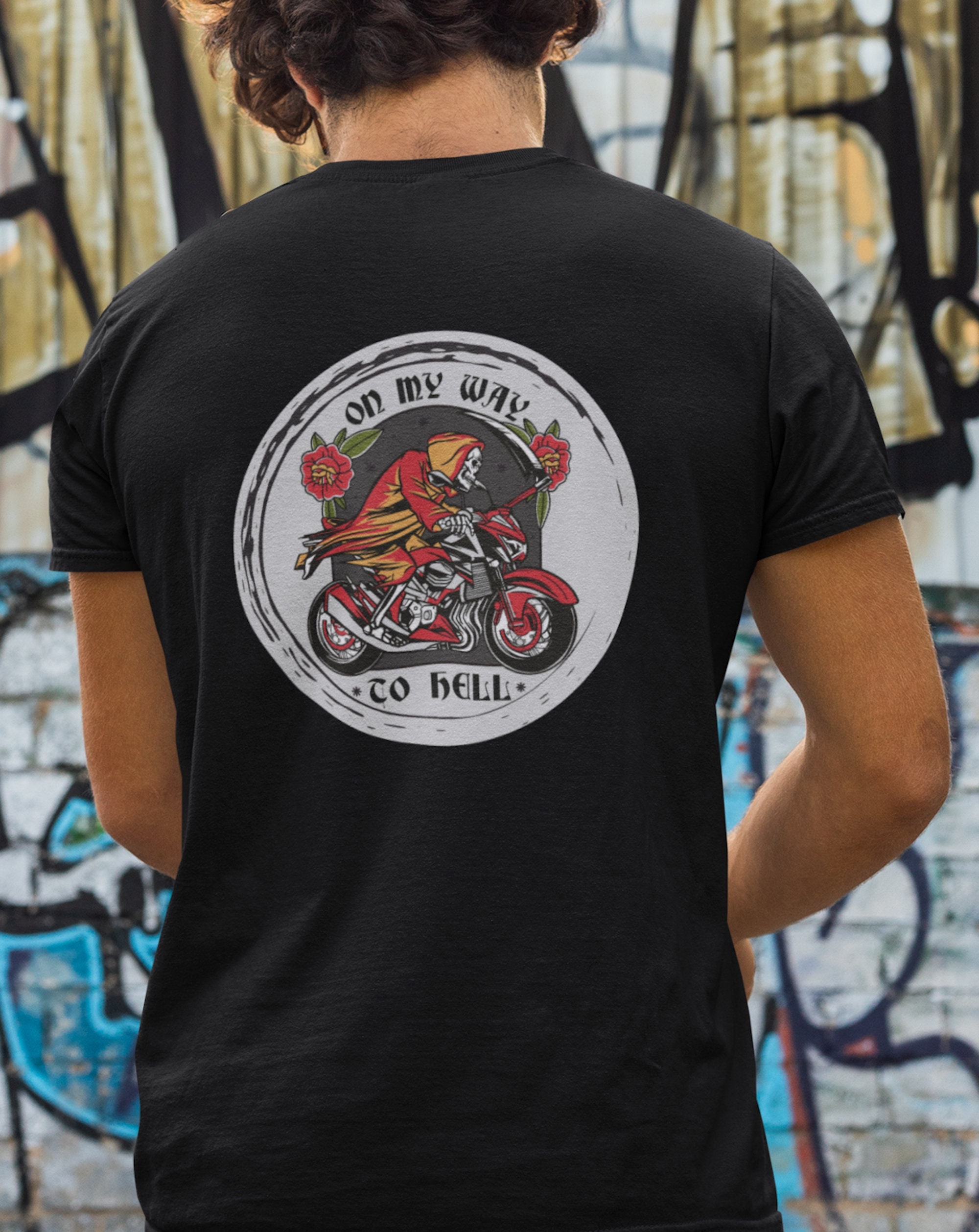 Skeleton Grunge On My Way To Hell Unisex T-Shirt