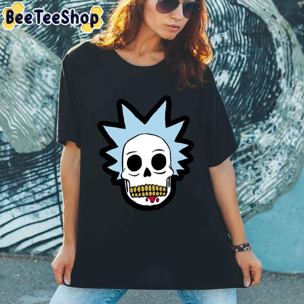 Skull Face Rick Funny Rick And Morty unisex T-Shirt