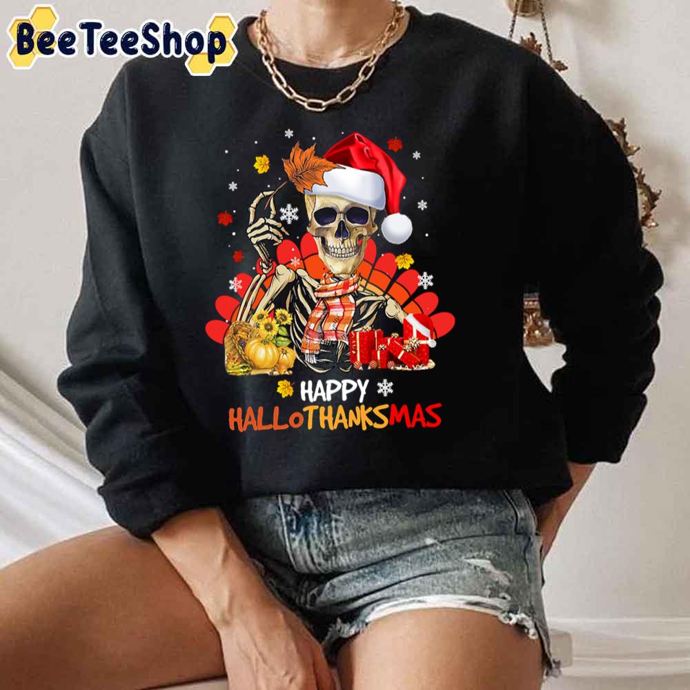Skull Thankgiving Merry Christmas Unisex Sweatshirt