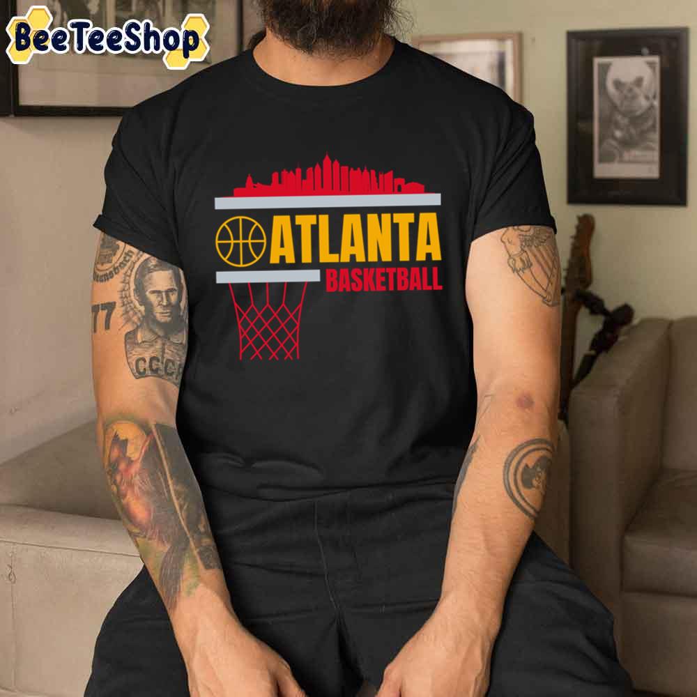 Skyline Yellow, Red Atlanta Hawks Basketball Unisex T-Shirt