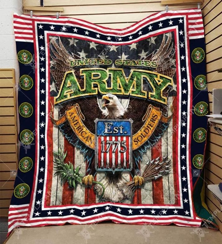 Soldiers Us Army American Quilt Blanket