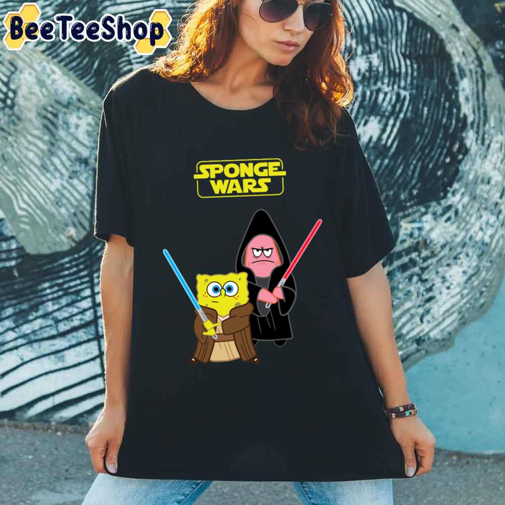 Sponge Wars Funny Mix With Yoda Unisex T-Shirt