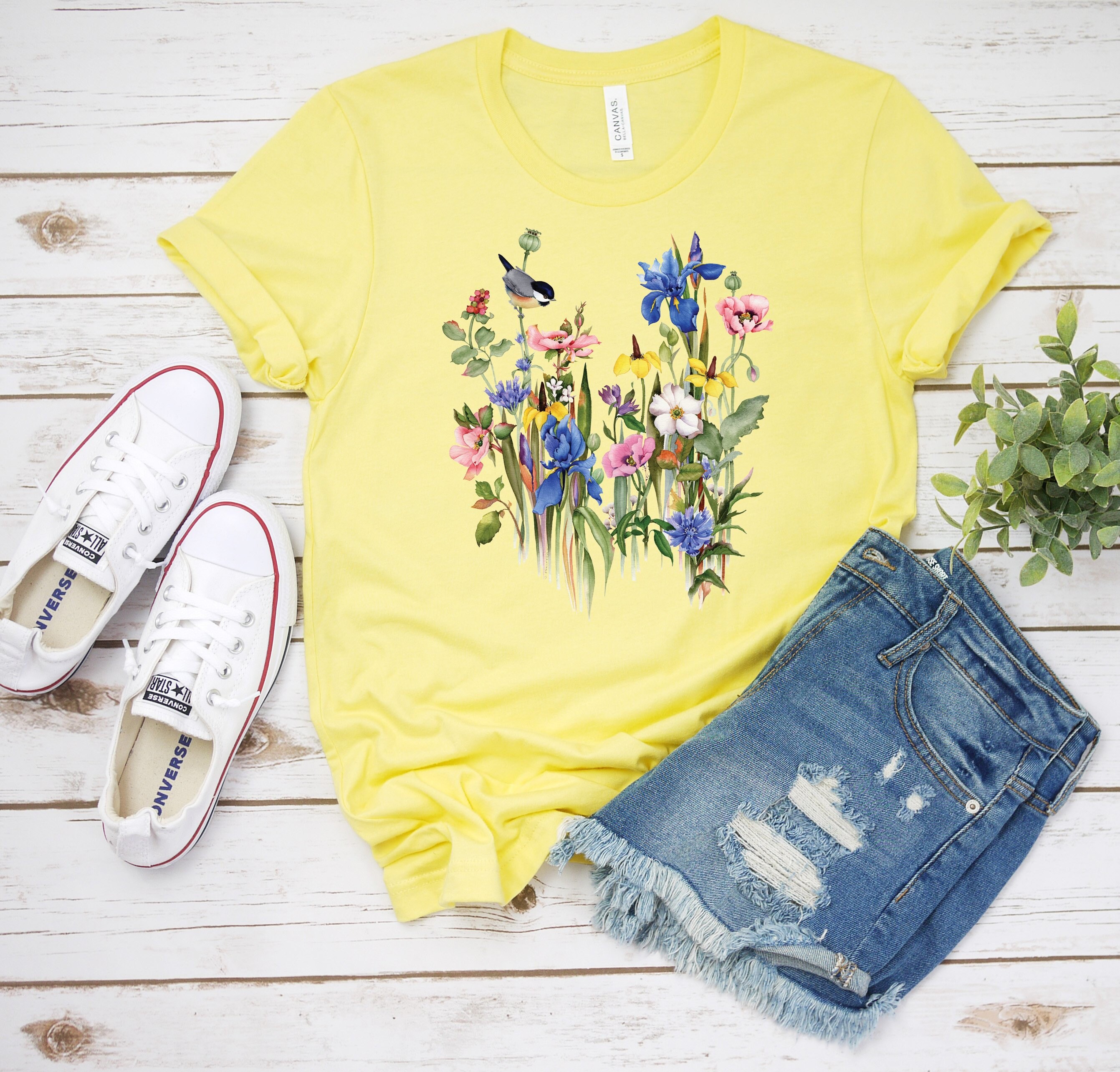 Spring Birds And Flowers Unisex T-Shirt