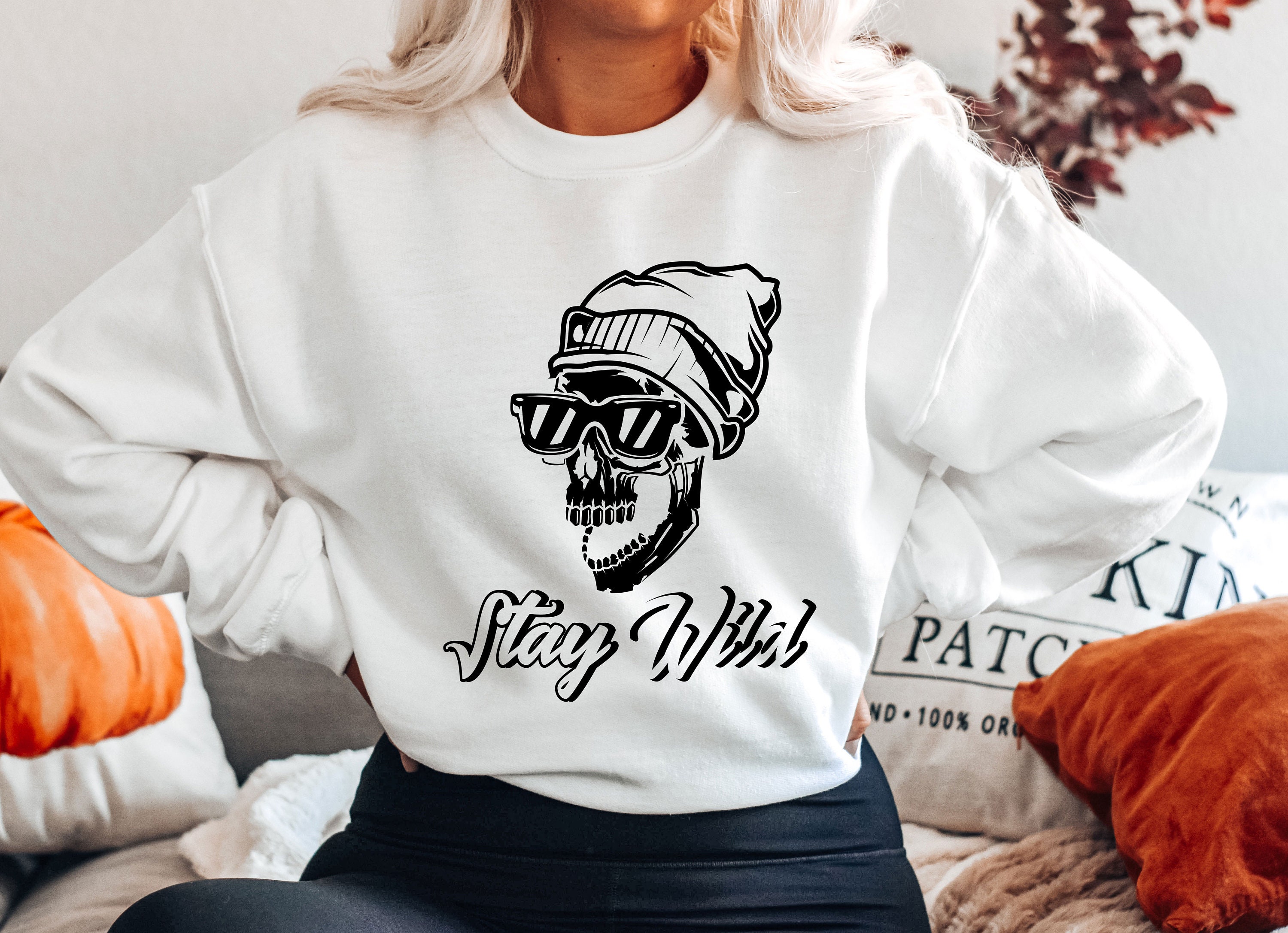 Stay Wild Funny Skull Unisex Sweatshirt