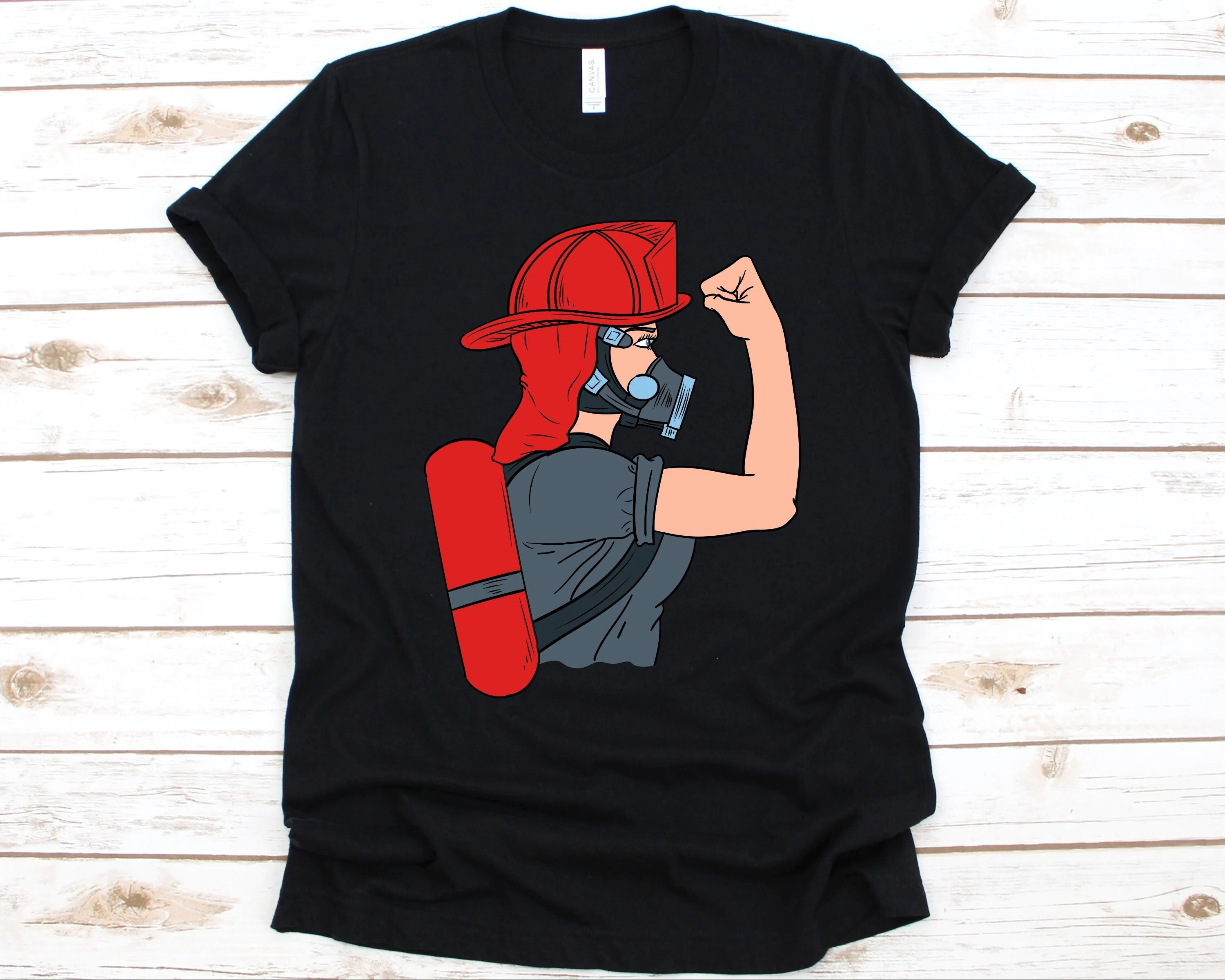 Strong Lady Firefighter Unisex T-Shirt