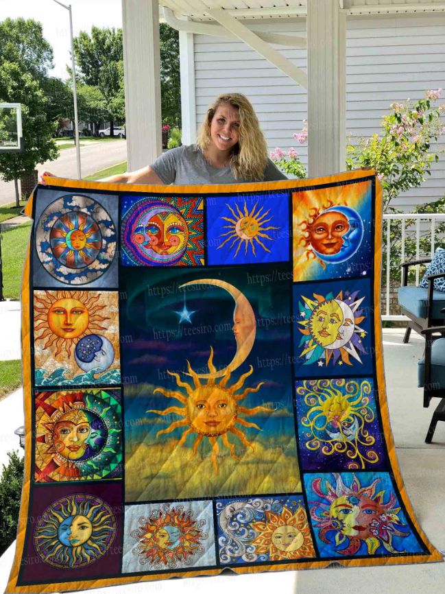 Sun And Moon Pattern Quilt Blanket