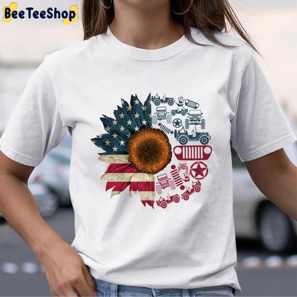 Sunflower Jeep Flag Unisex T-Shirt