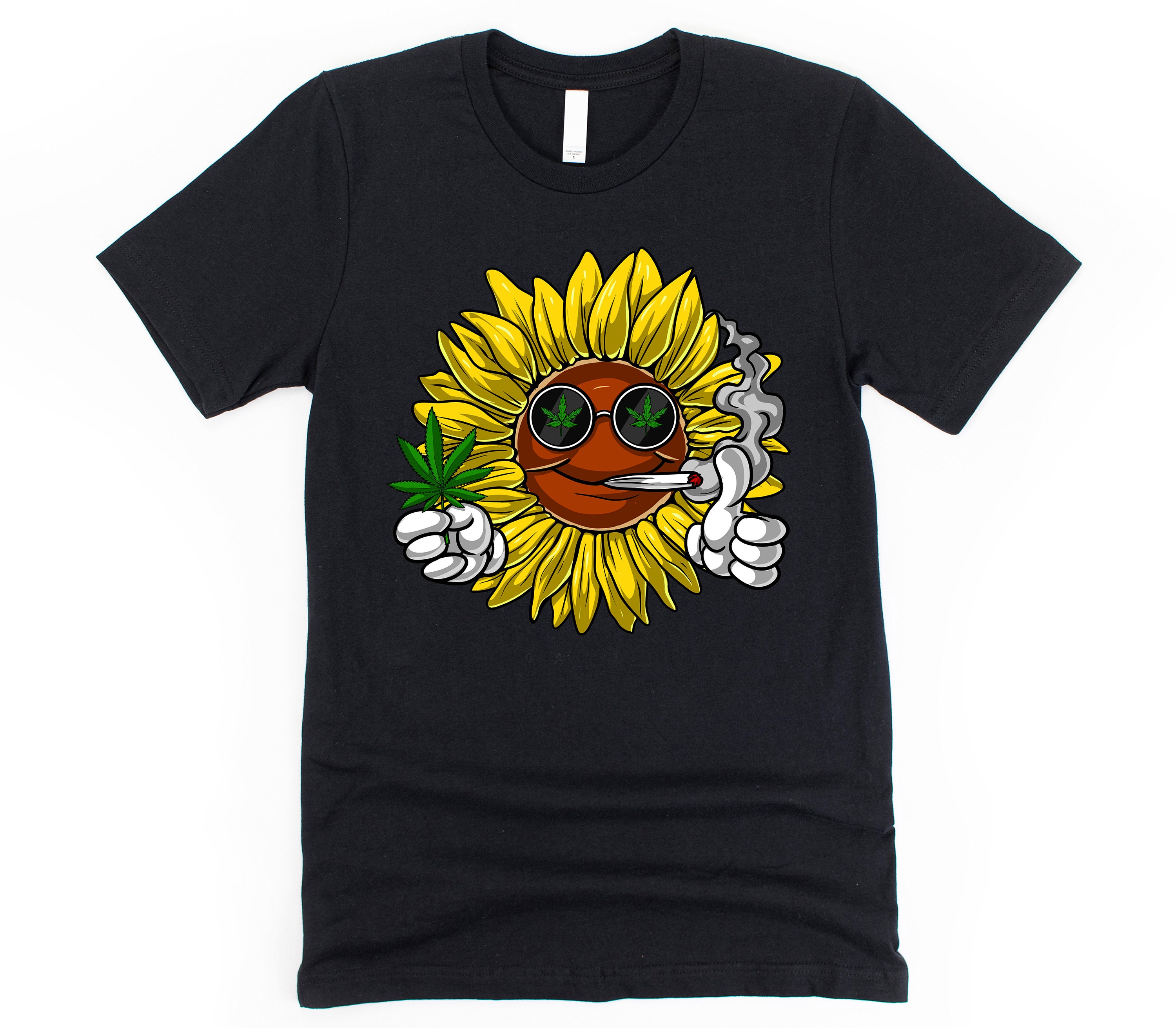 Sunflower Smoking Weed Hippie Unisex T-Shirt