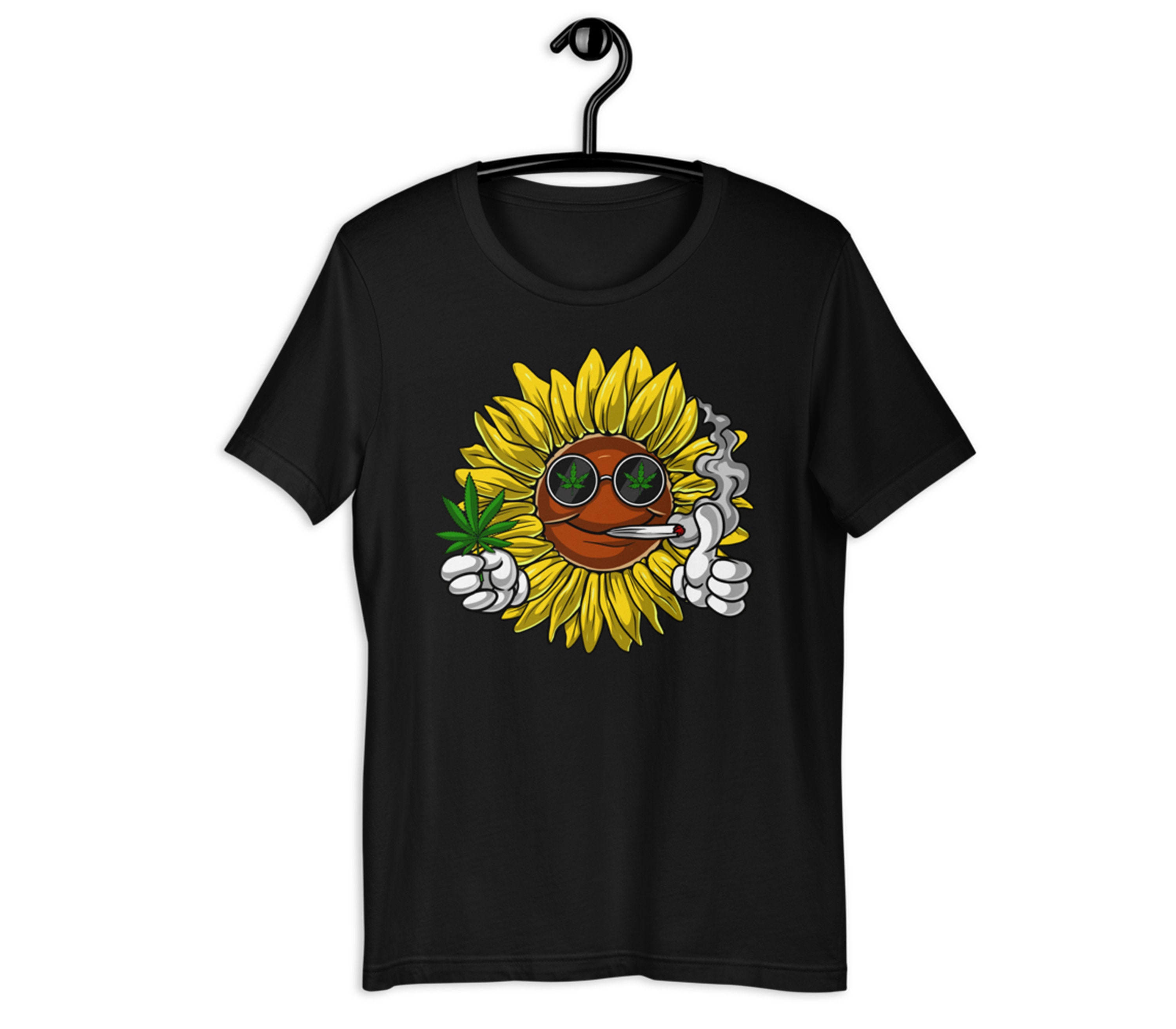 Sunflower Smoking Weed Hippie Unisex T-Shirt