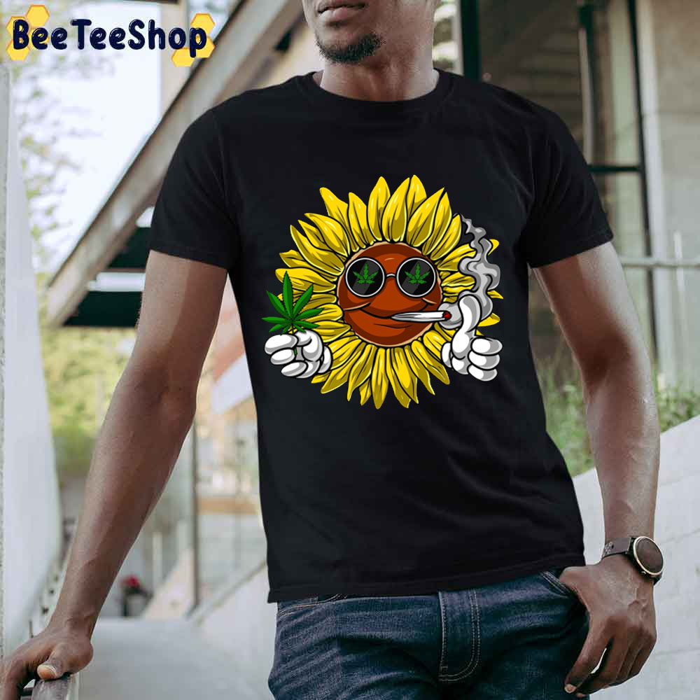 Sunflower Smoking Weed Hippie Unisex T-Shirt