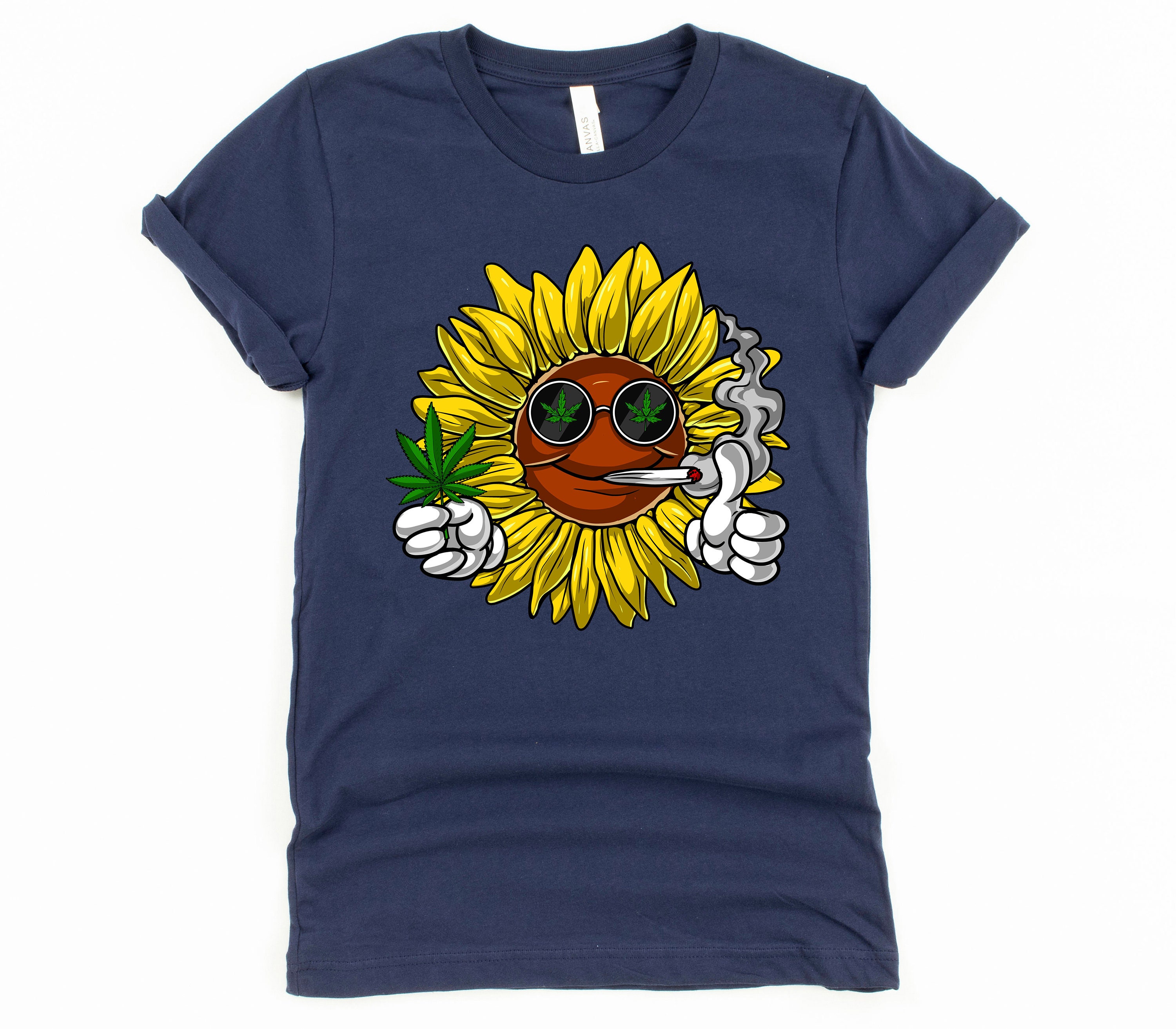 Sunflower Smoking Weed Hippie Unisex T-Shirt