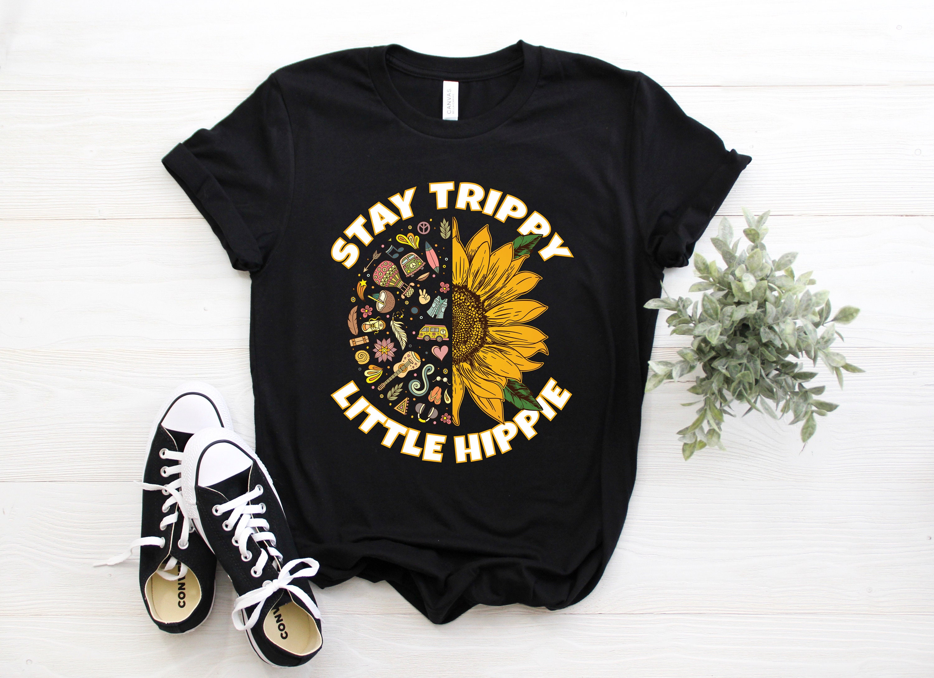 Sunflower Stay Trippy Little Hippie Unisex T-Shirt