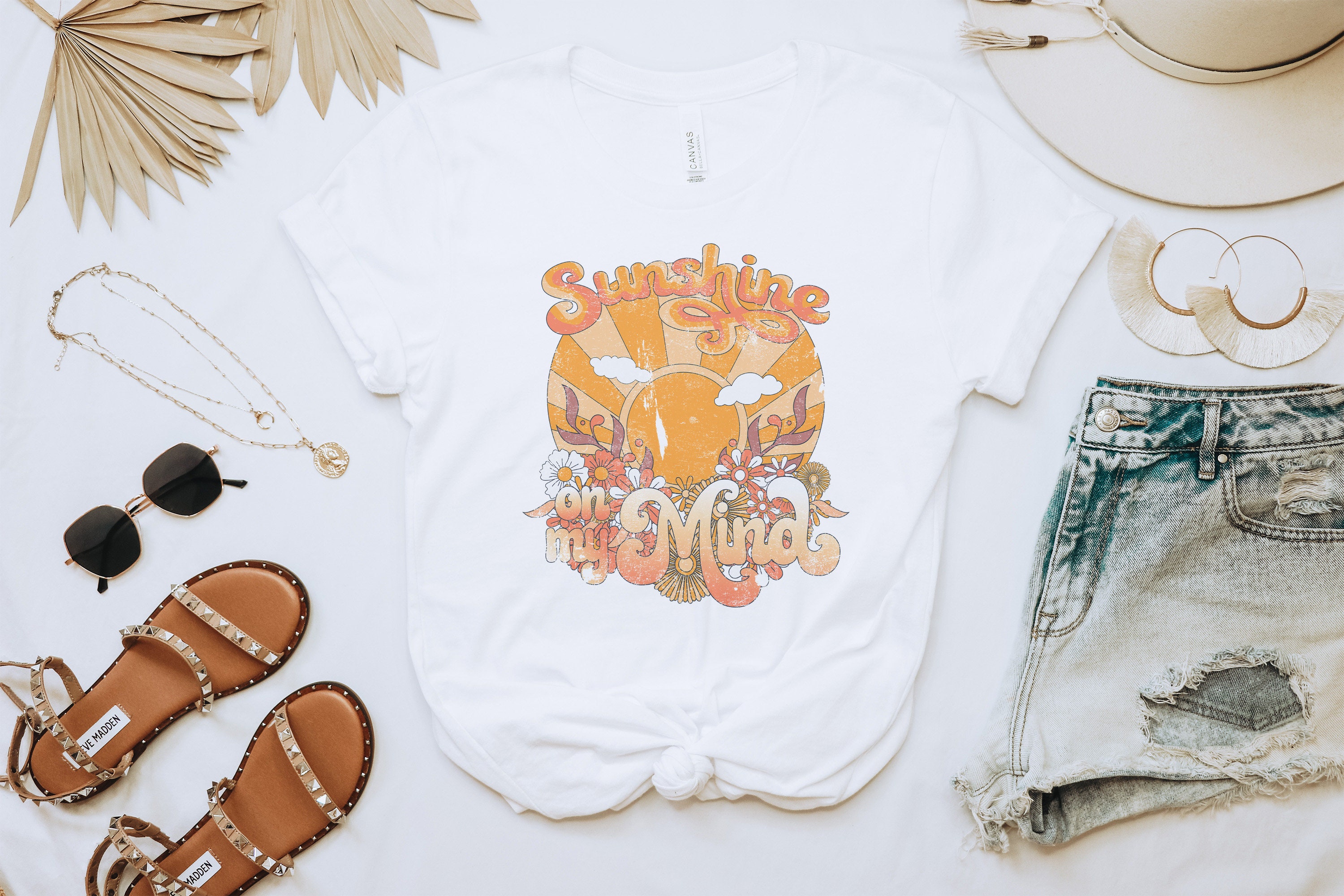 Sunshine On My Mind Summer Retro Vintage 70s Unisex T-Shirt