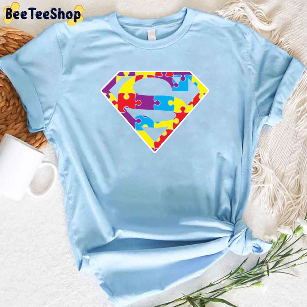 Superman Puzzle Piece Autism Awareness Unisex T-Shirt