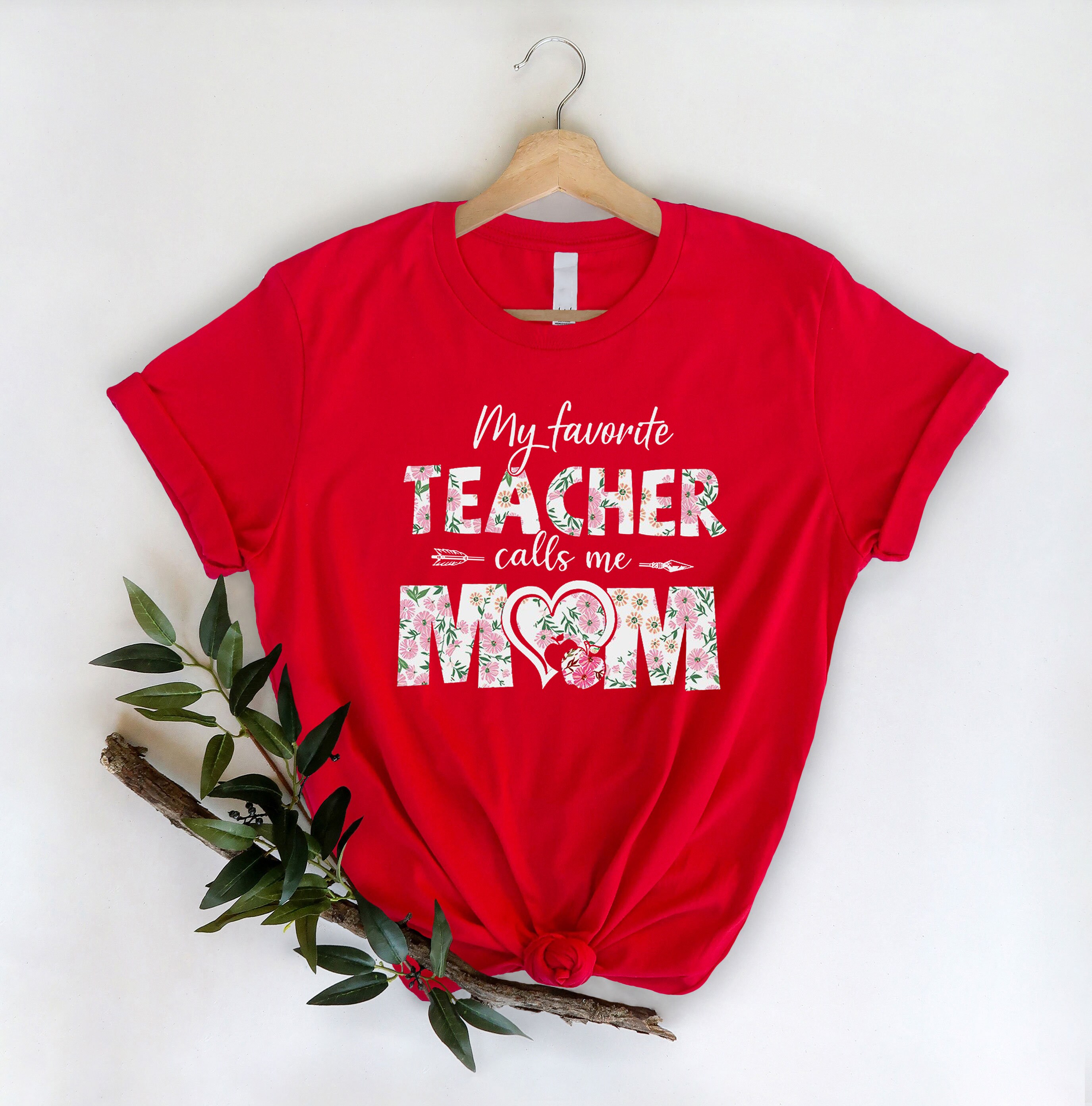 Sweet Pattern My Favorite Teacher Calls Me Mom Unisex T-Shirt