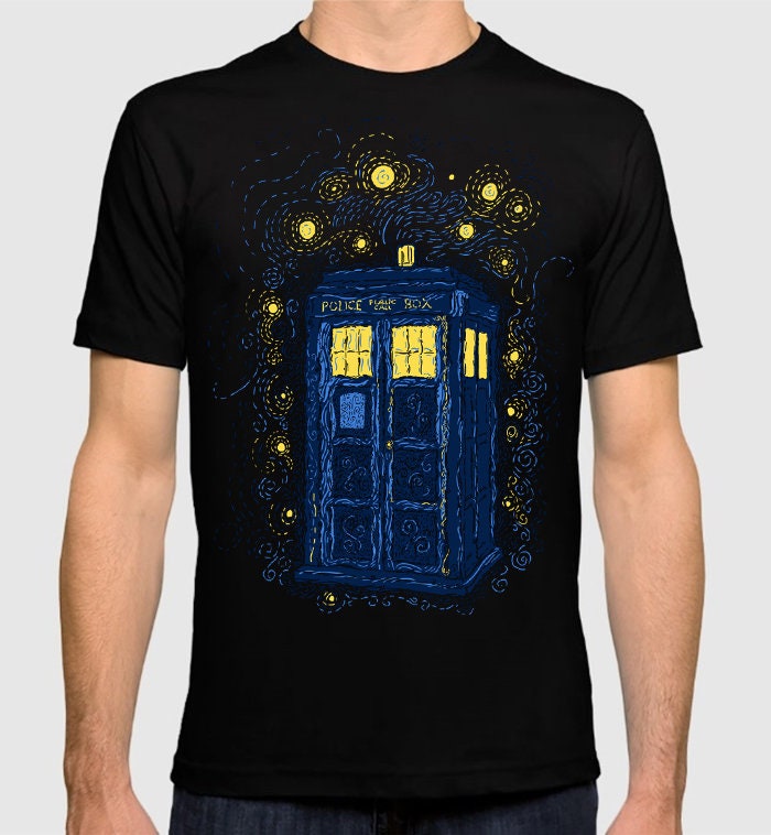 Tardis Starry Night Art T-Shirt