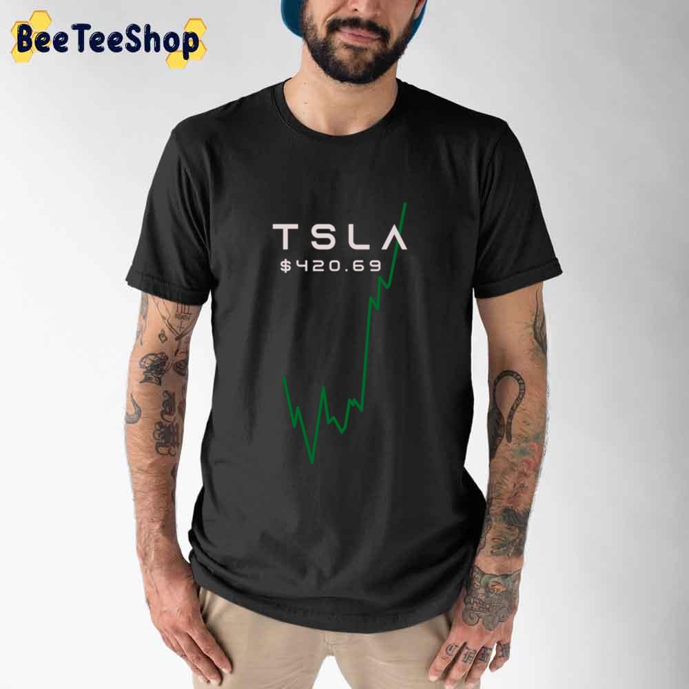 Tesla Reaches 420 Unisex T-Shirt