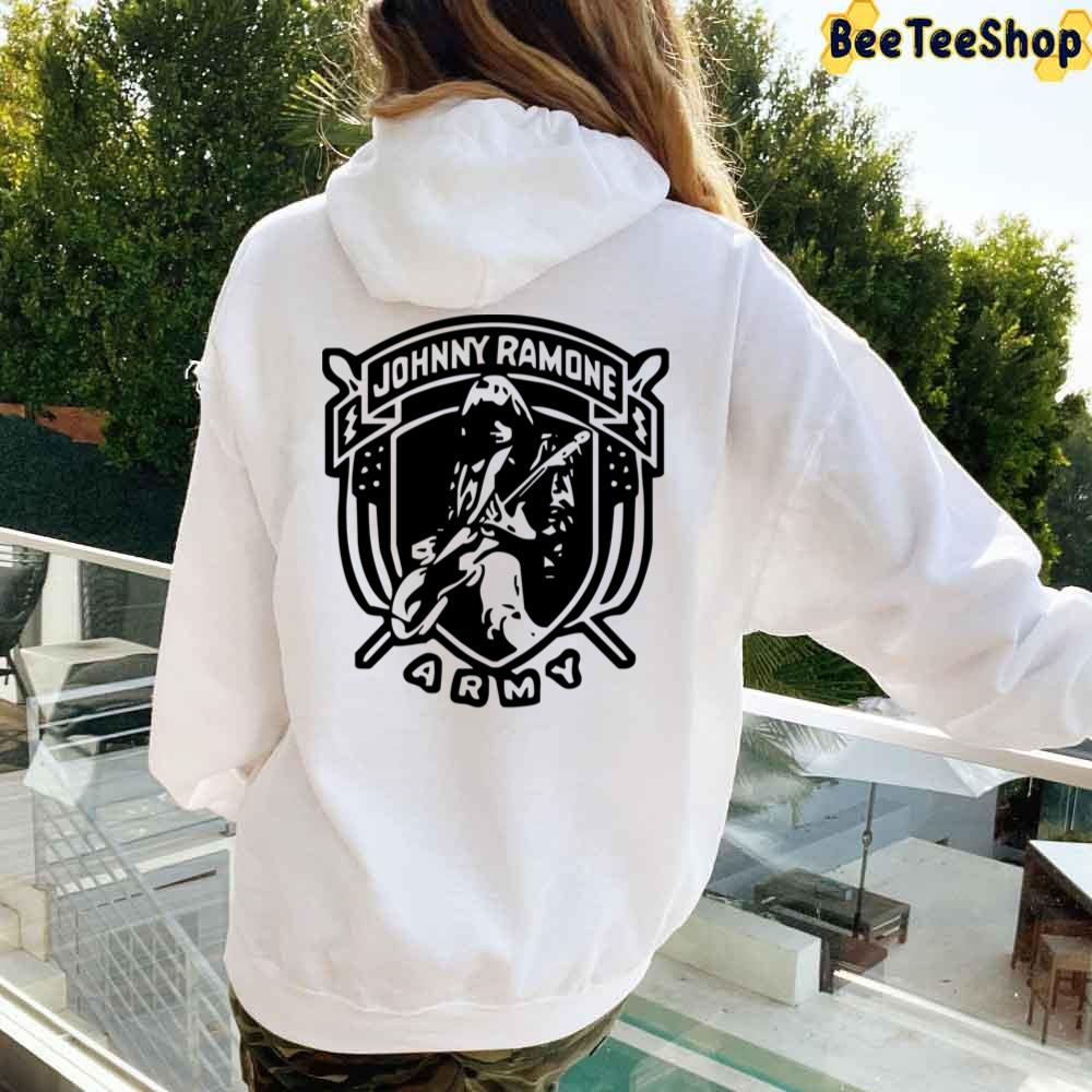 The Black Stencil Johnny Ramone Army Unisex Hoodie