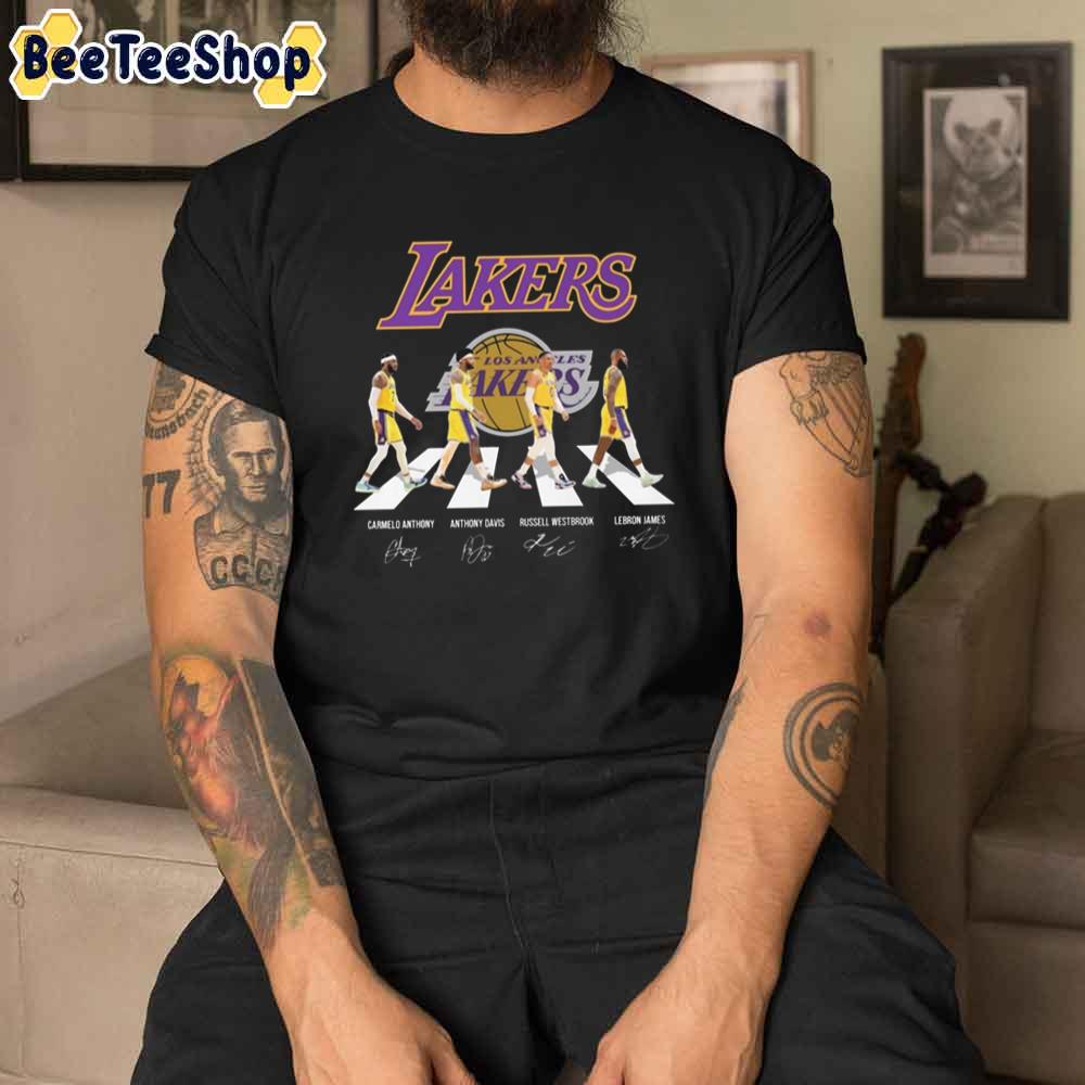 The Lakers Anthony Davis Westbrook And Lebron James Abbey Road Signatures Unisex T-Shirt