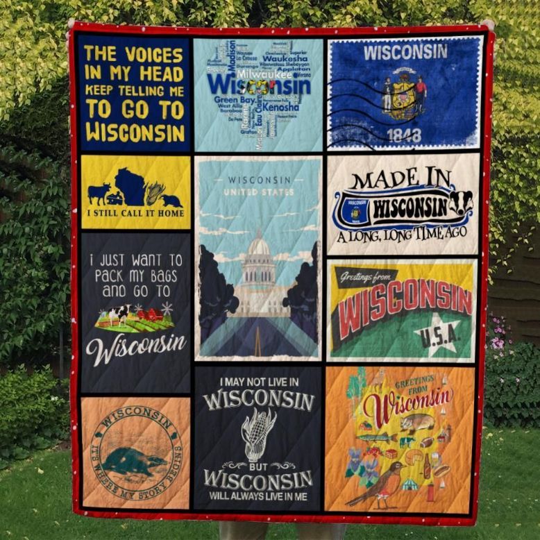 The Voices Telling Me To Go To Wisconsin Quilt Blanket