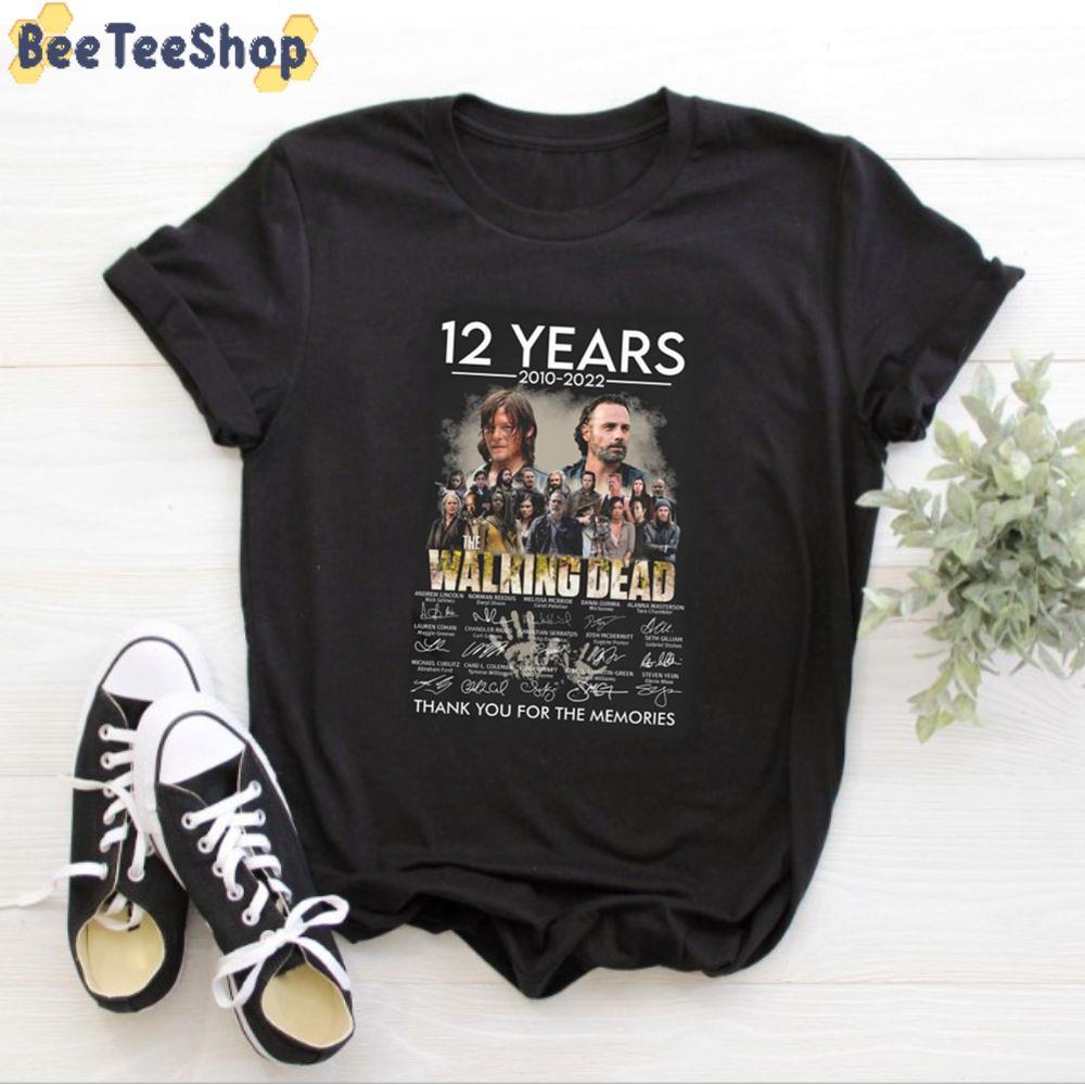 The Walking Dead 12 Years 2010-2022 Thank You For The Memories Signatures Unisex T-Shirt