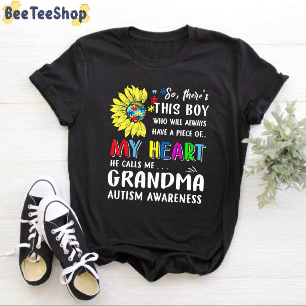 Theres This Boy He Calls Me Grandma Autism Awareness Unisex T-Shirt