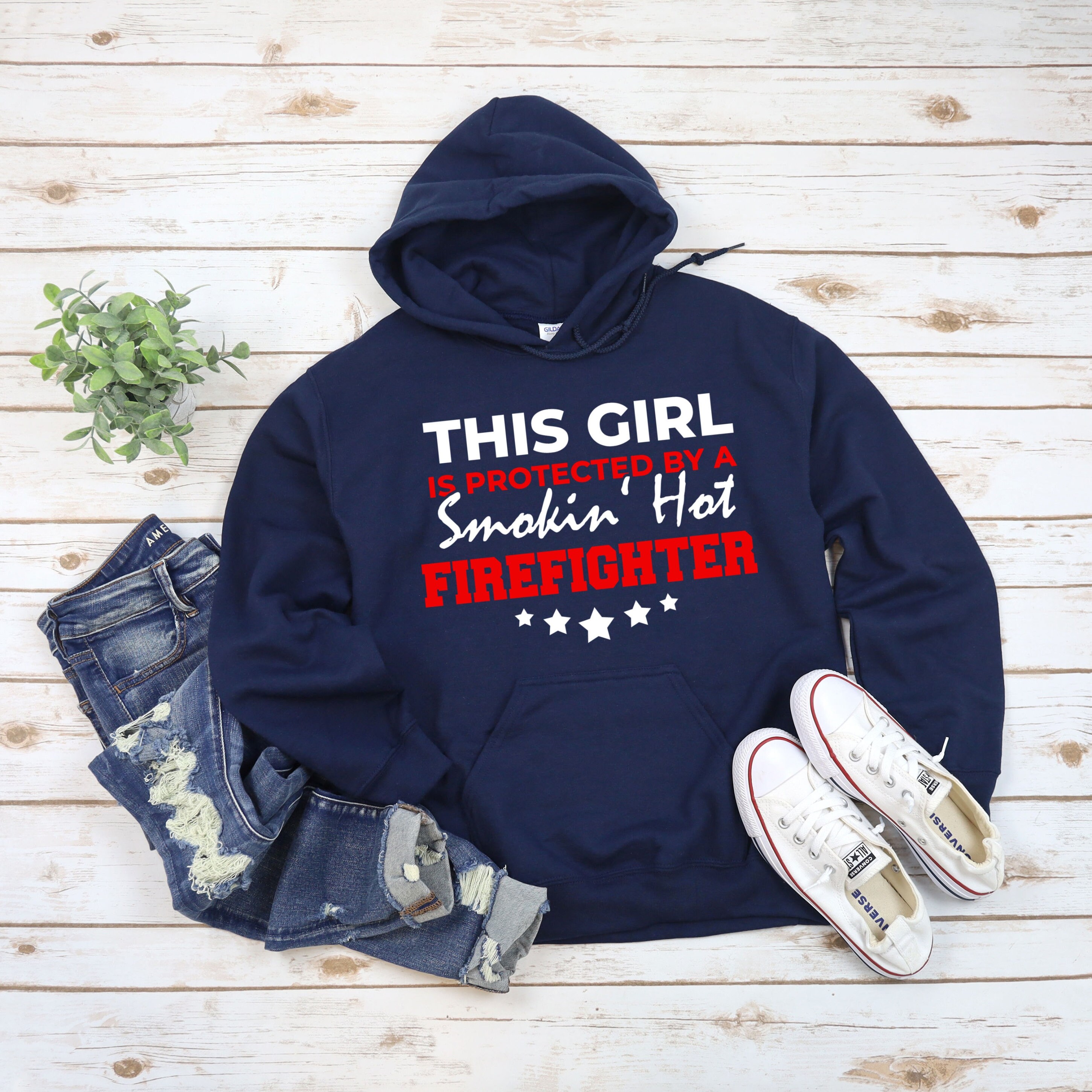 This Girl Is Protected By A Smokin Hot Firefighter Unisex Hoodie