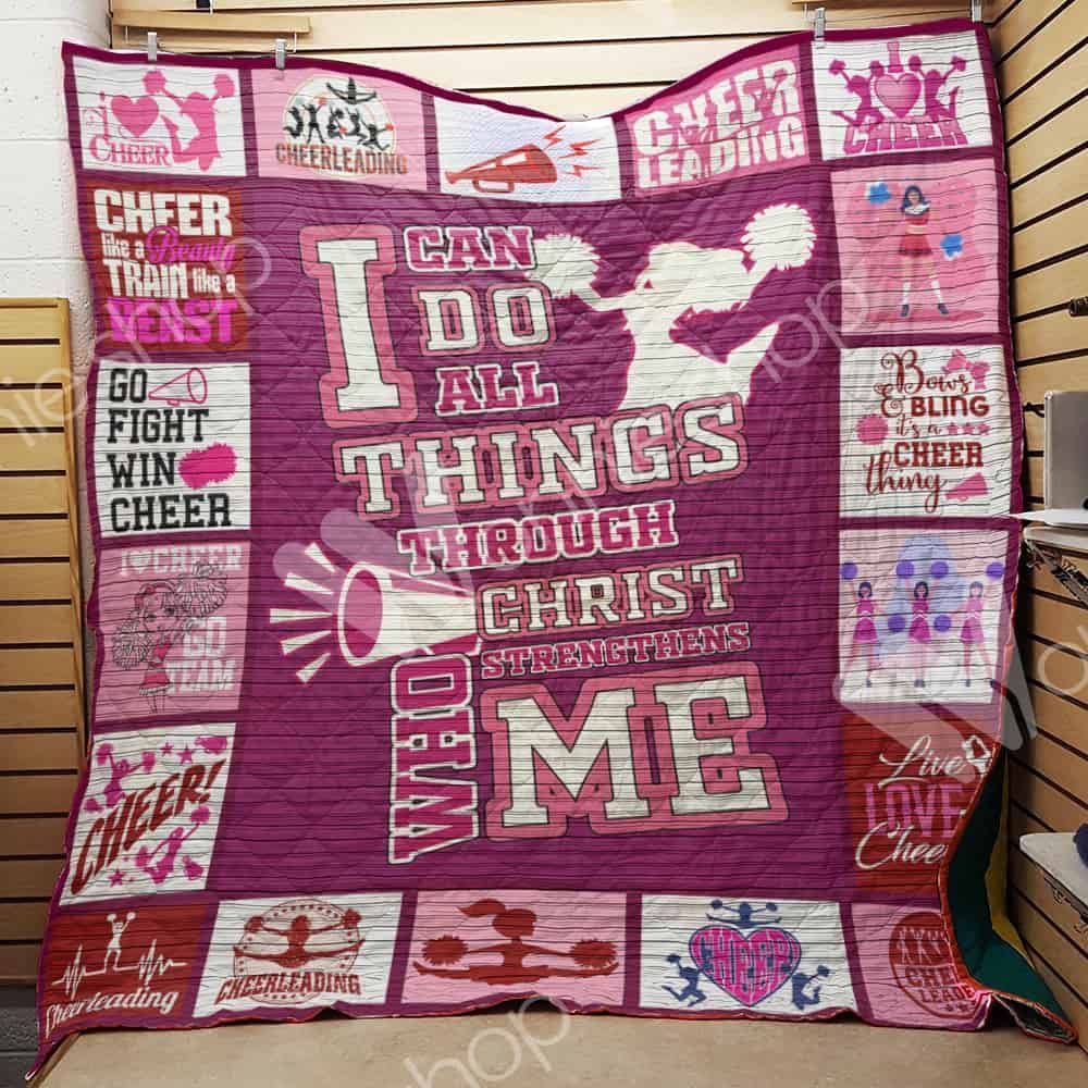 Through Christ Who Strengthens Me Quilt Blanket