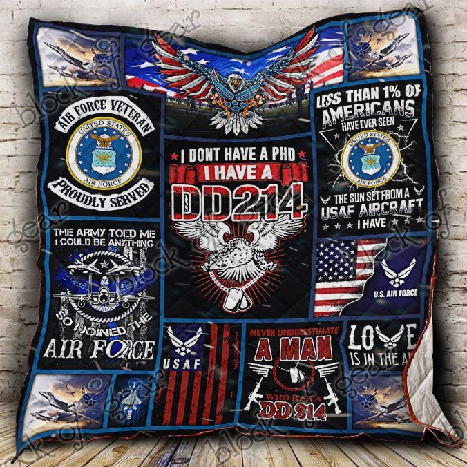 Usaf Proud Love Is In The Air Quilt Blanket