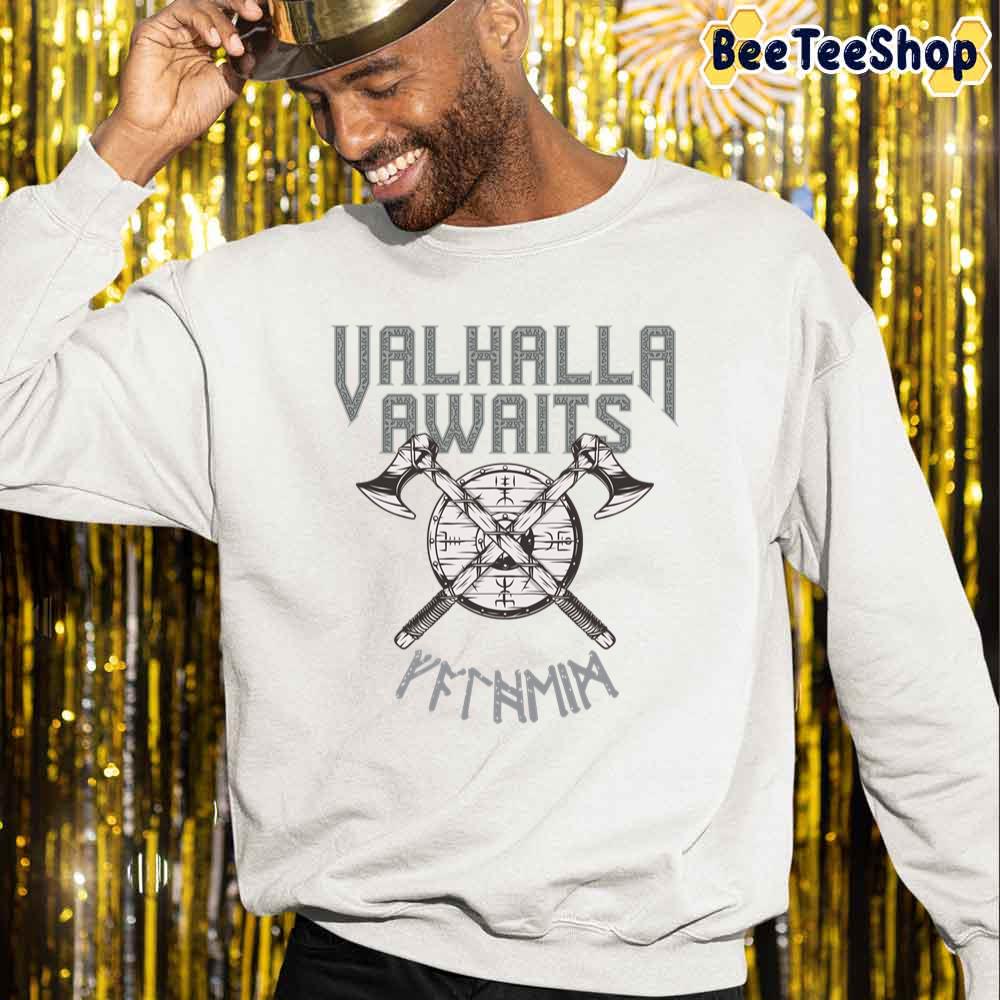 Valheim Runic Axe And Shield Valhalla Game Unisex Sweatshirt